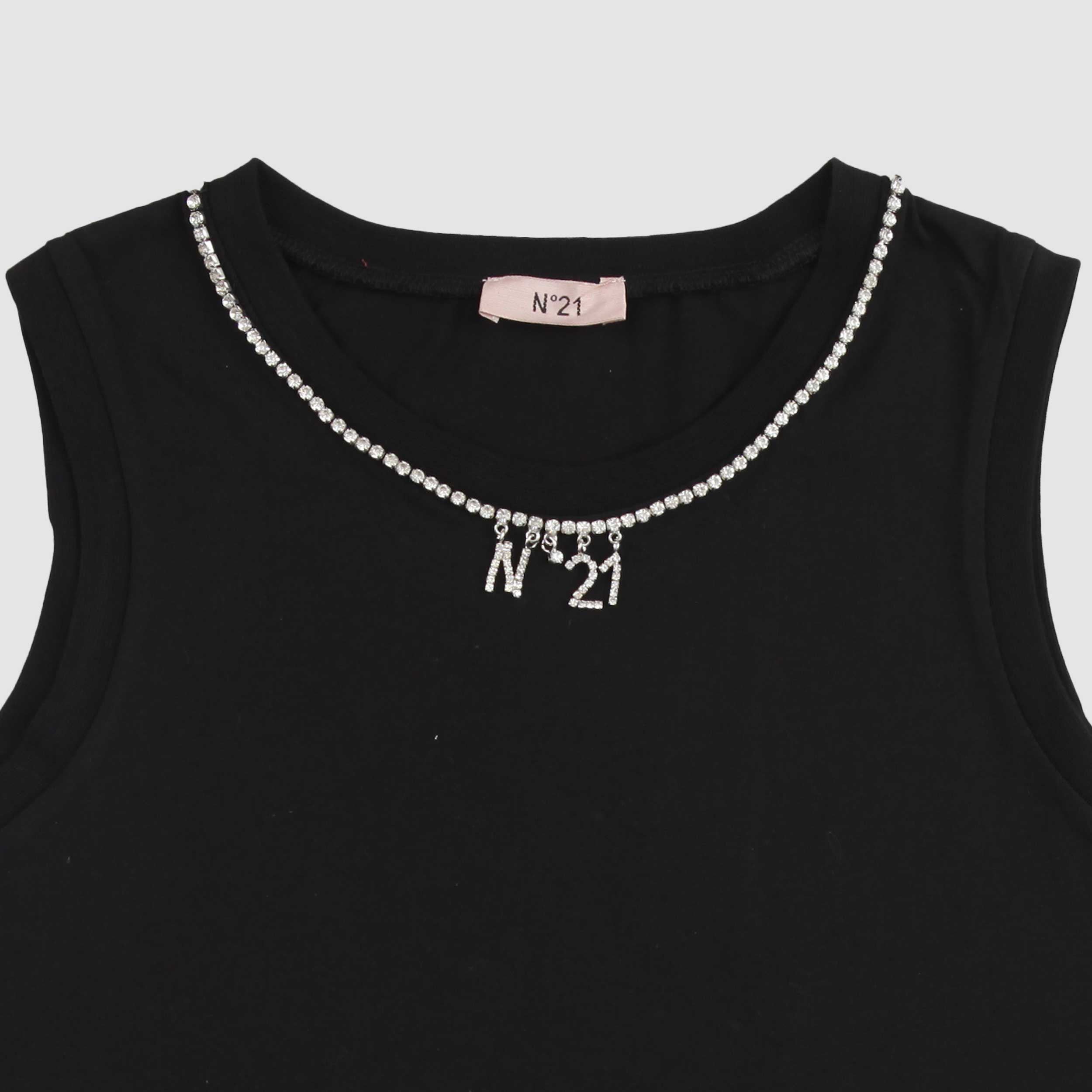 Canottiera Nera Con Piccoli Strass Firmata N.21