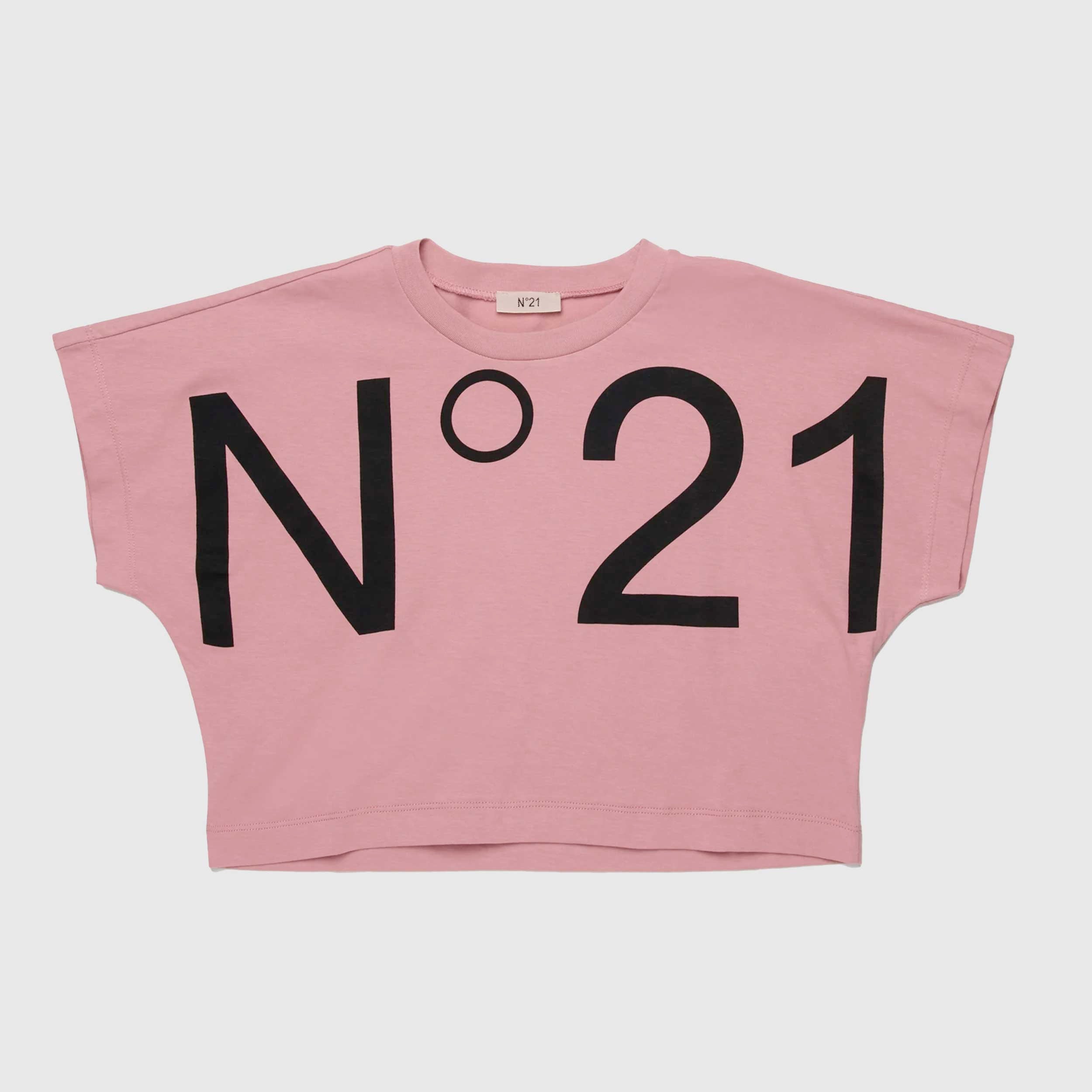 T-shirt Cropped Rosa Chiaro Firmata N.21