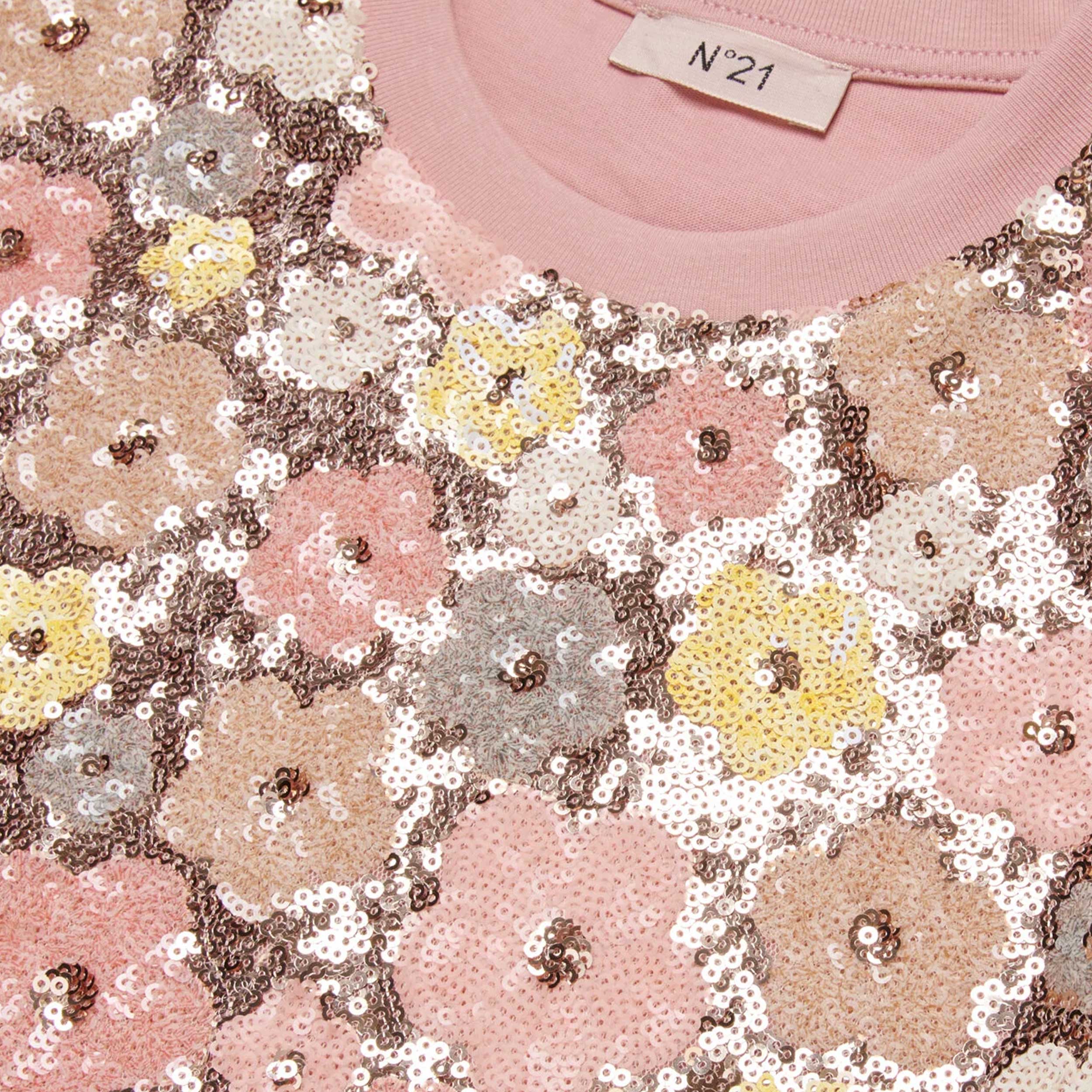 N.21 Crew Neck T-Shirt with Sequin Embroidery