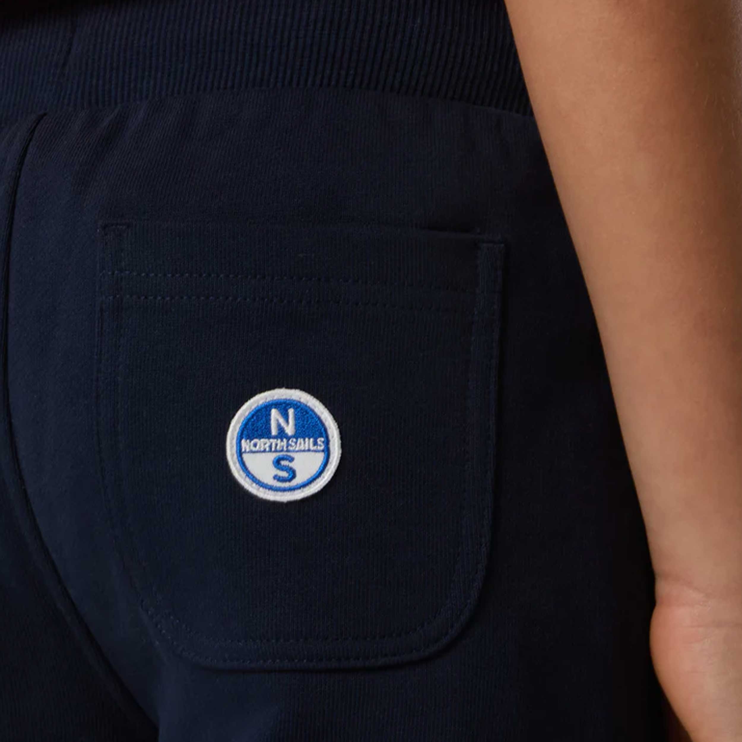 Blue Fleece Bermuda Shorts with Signature NORTH SAILS Logo