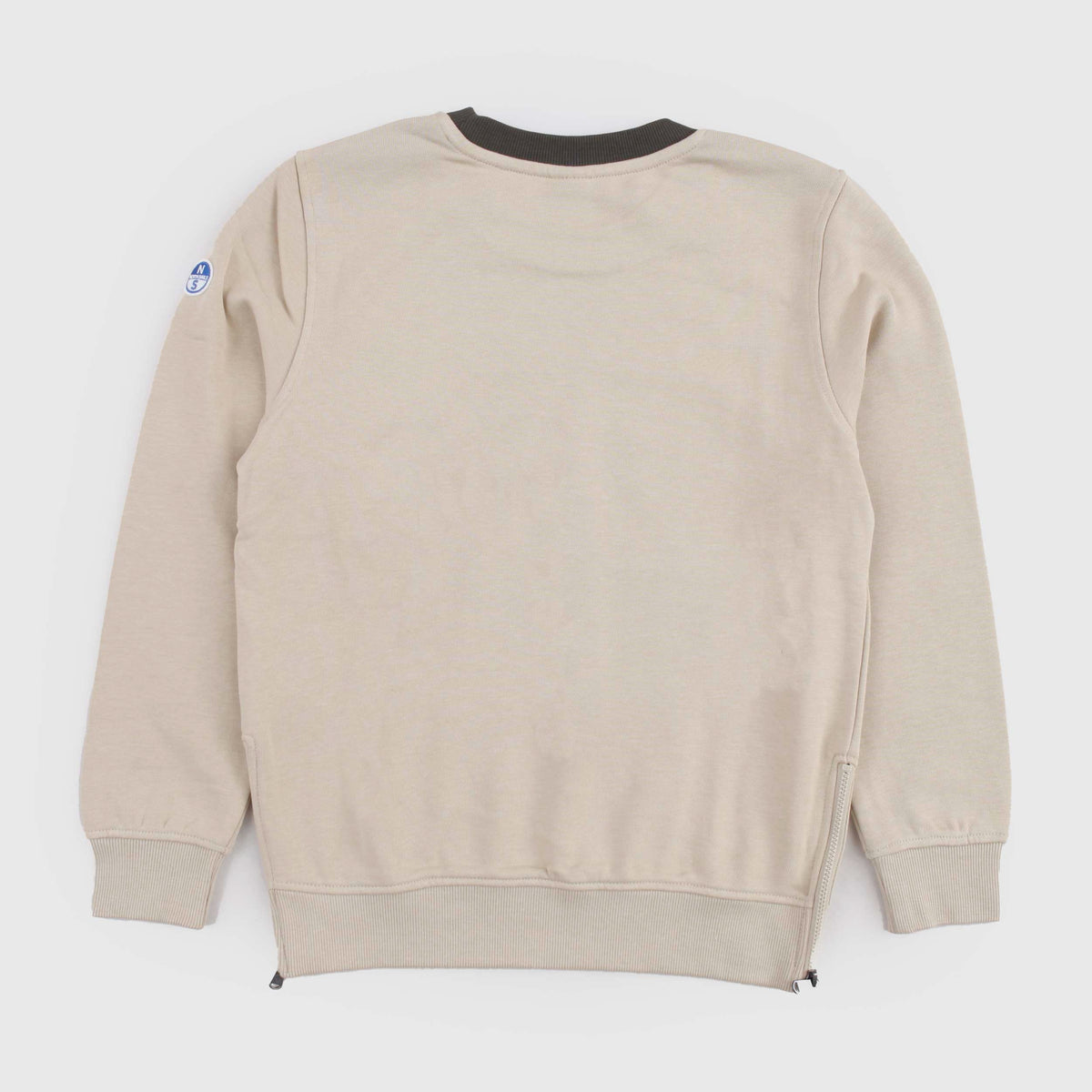 Felpa Beige con Logo e Zip Laterali per Ragazzi NORTH SAILS