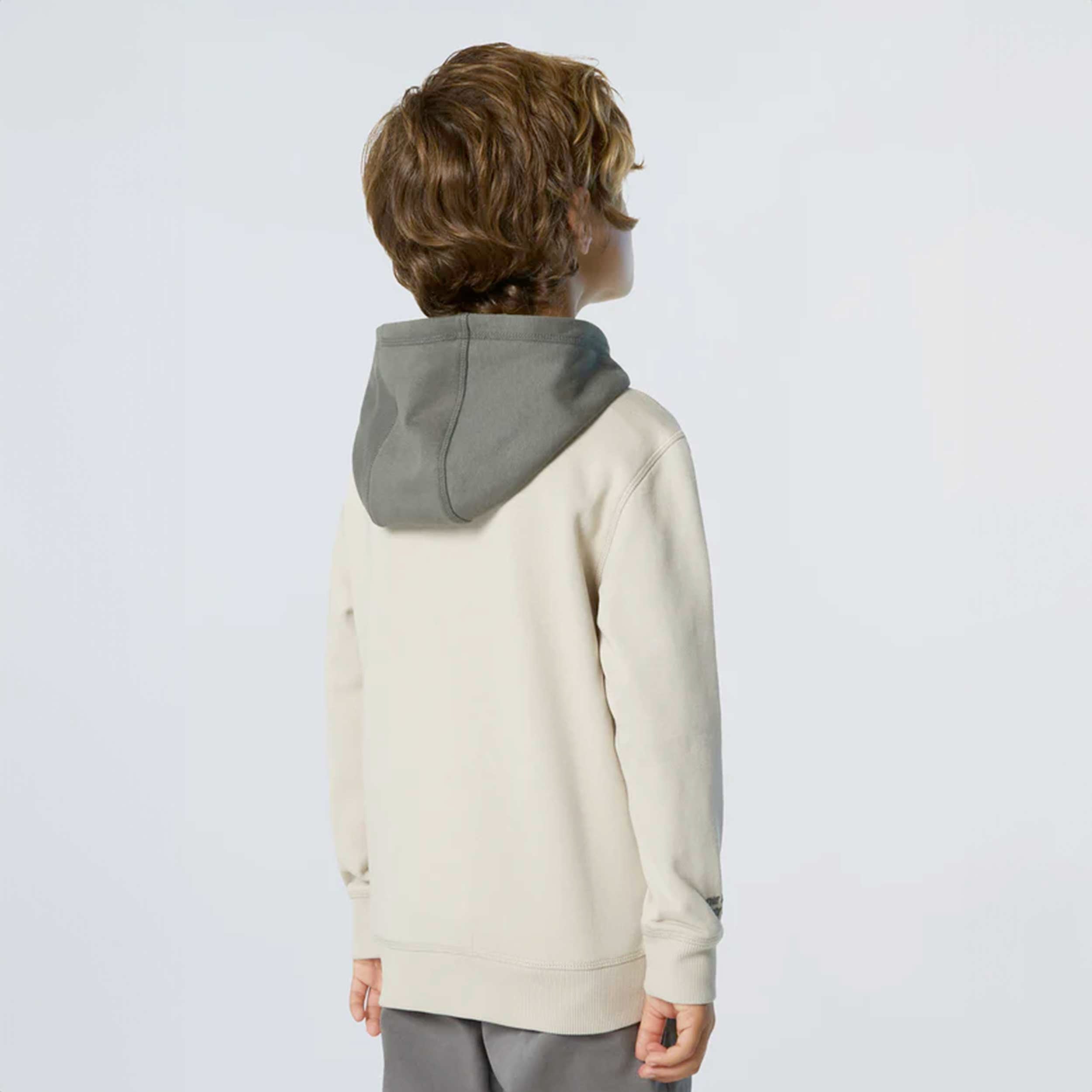 Felpa Hoodie Beige E Stampa Newport Firmata NORTH SAILS