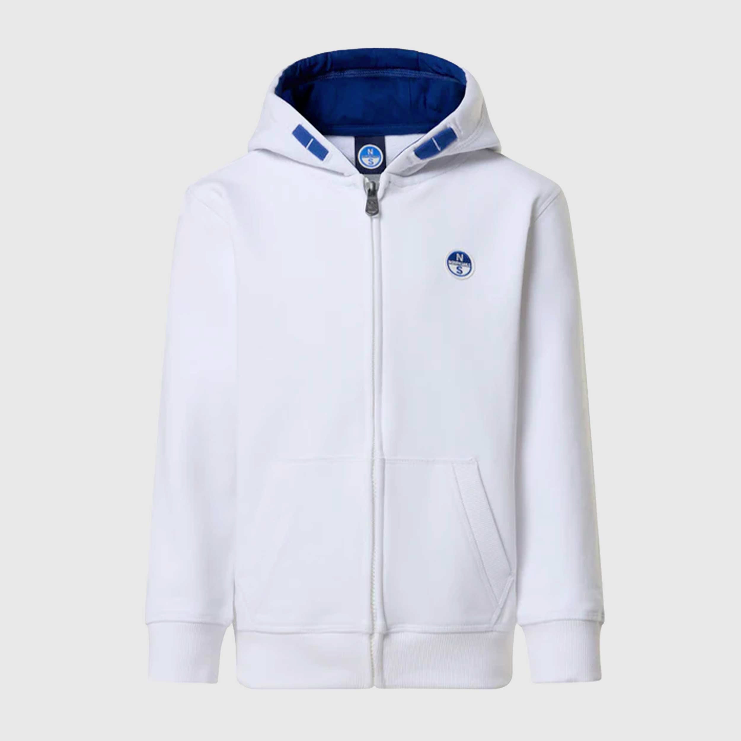 White Hoodie with Blue Interior Signed NORTH SAILS