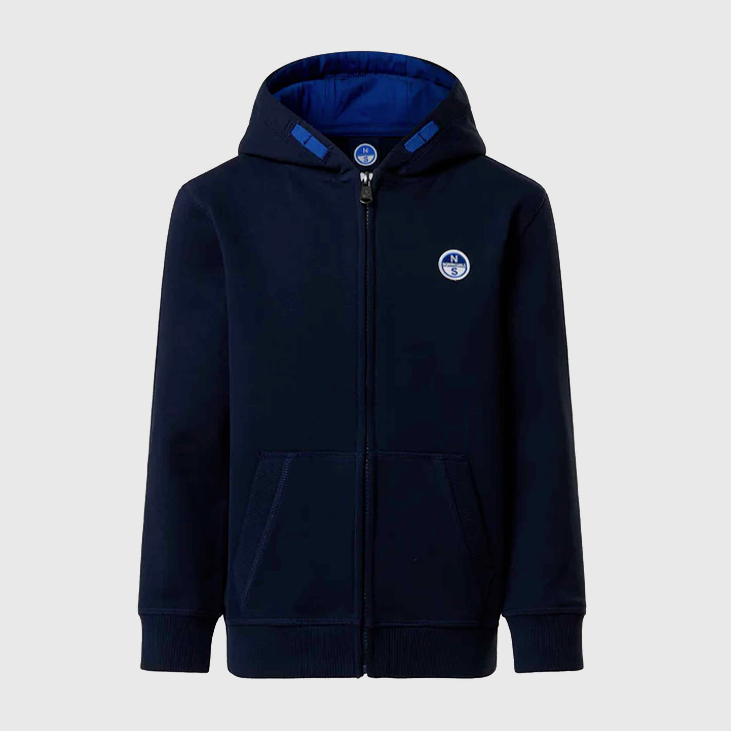 Blue Hoodie with Navy Blue Interior Signed NORTH SAILS