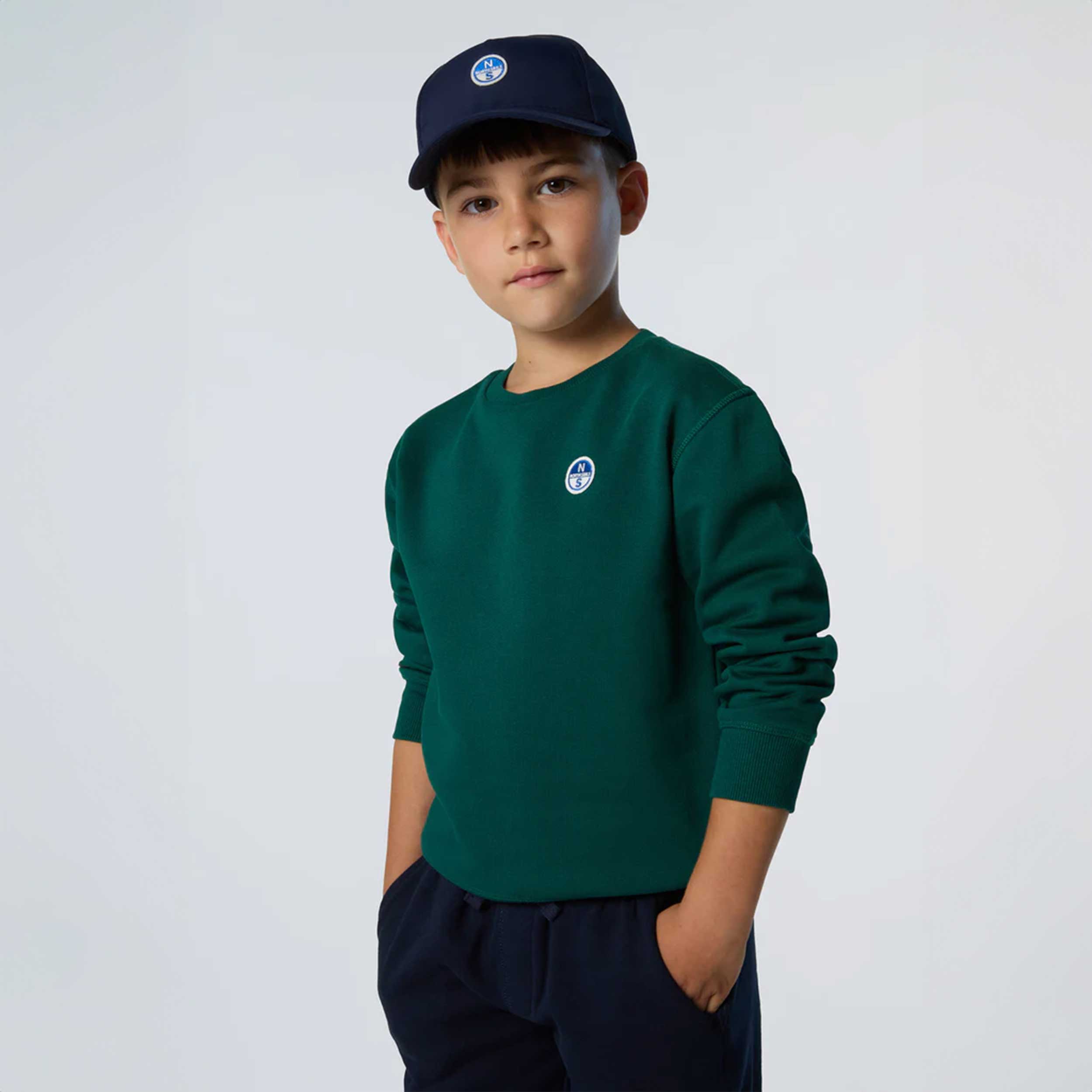 Felpa Verde Con Patch Logo Firmata NORTH SAILS