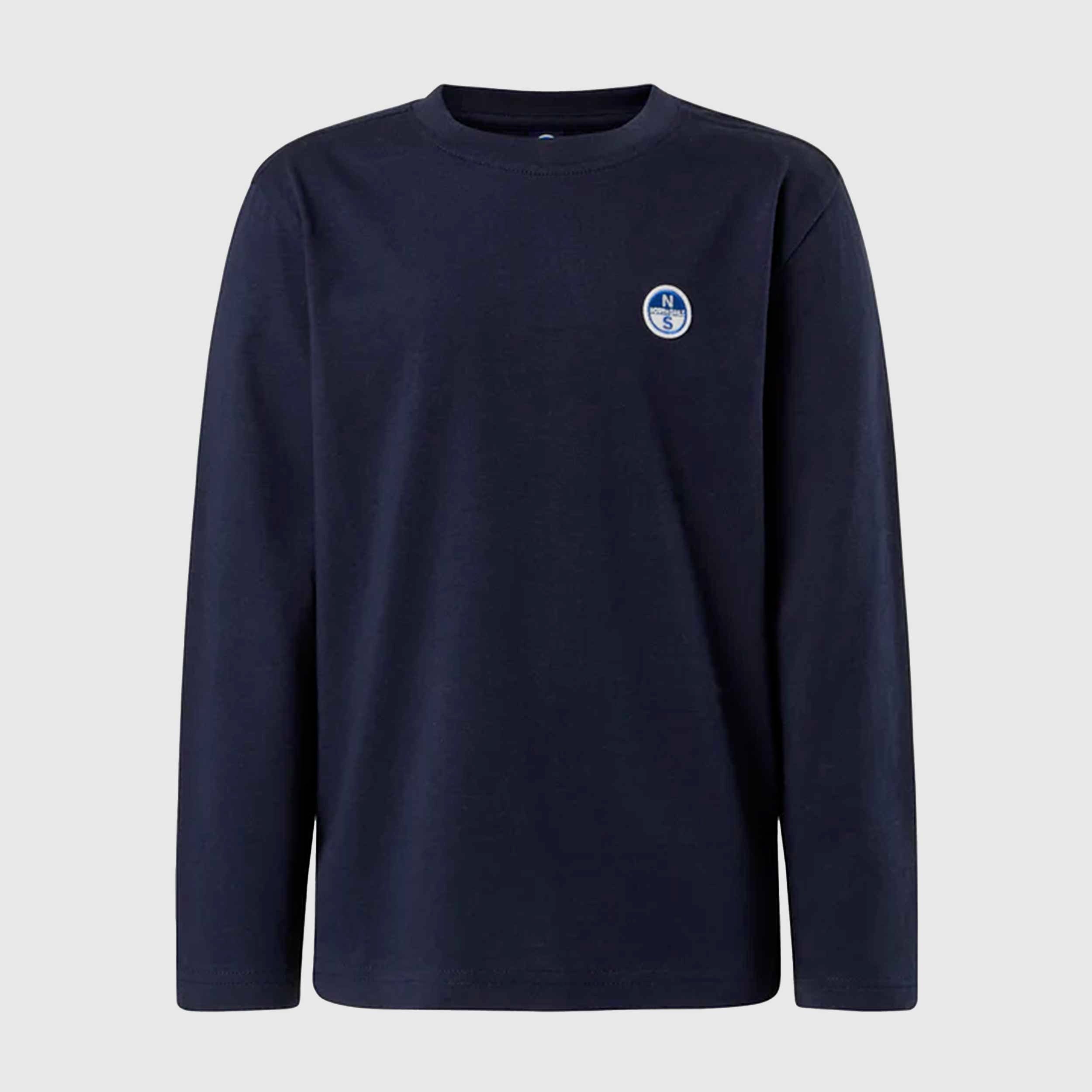 T-shirt Blu A Maniche Lunghe Firmata NORTH SAILS