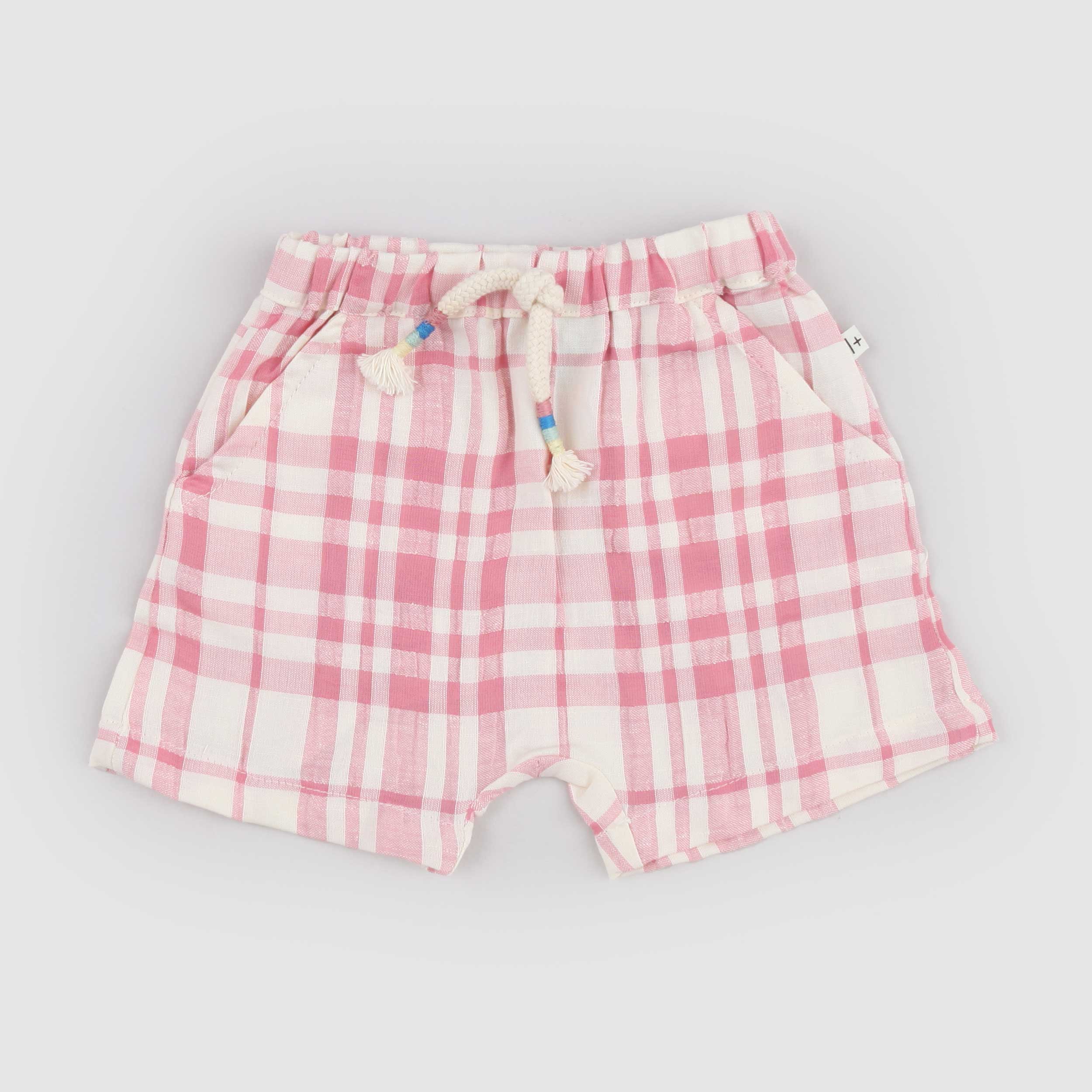 Shorts con Tessuto a Quadri Firmati ONE MORE IN THE FAMILY