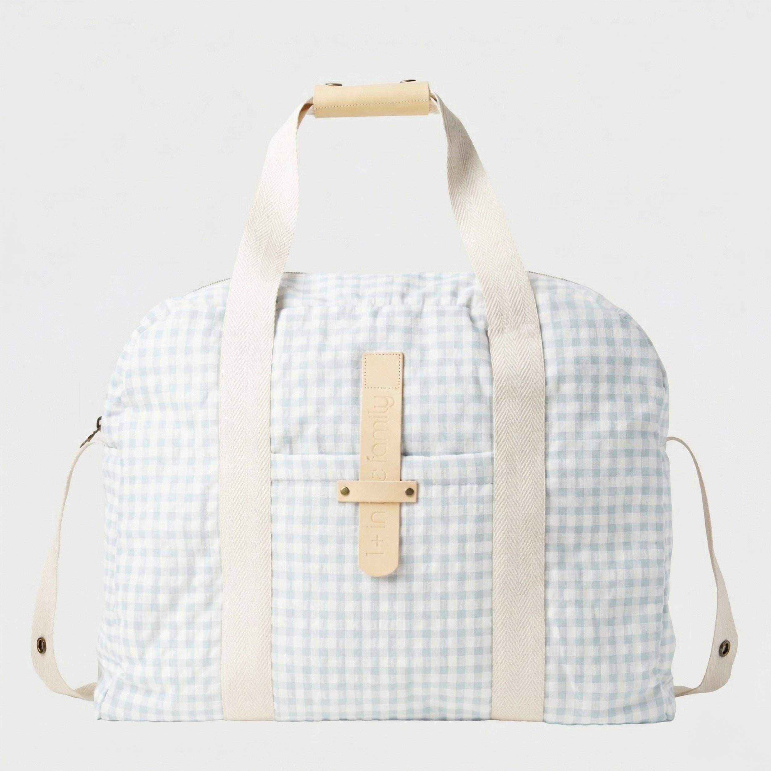 Sky Blue Plaid Mama Diaper Bag by ONE MORE IN THE FAMILY
