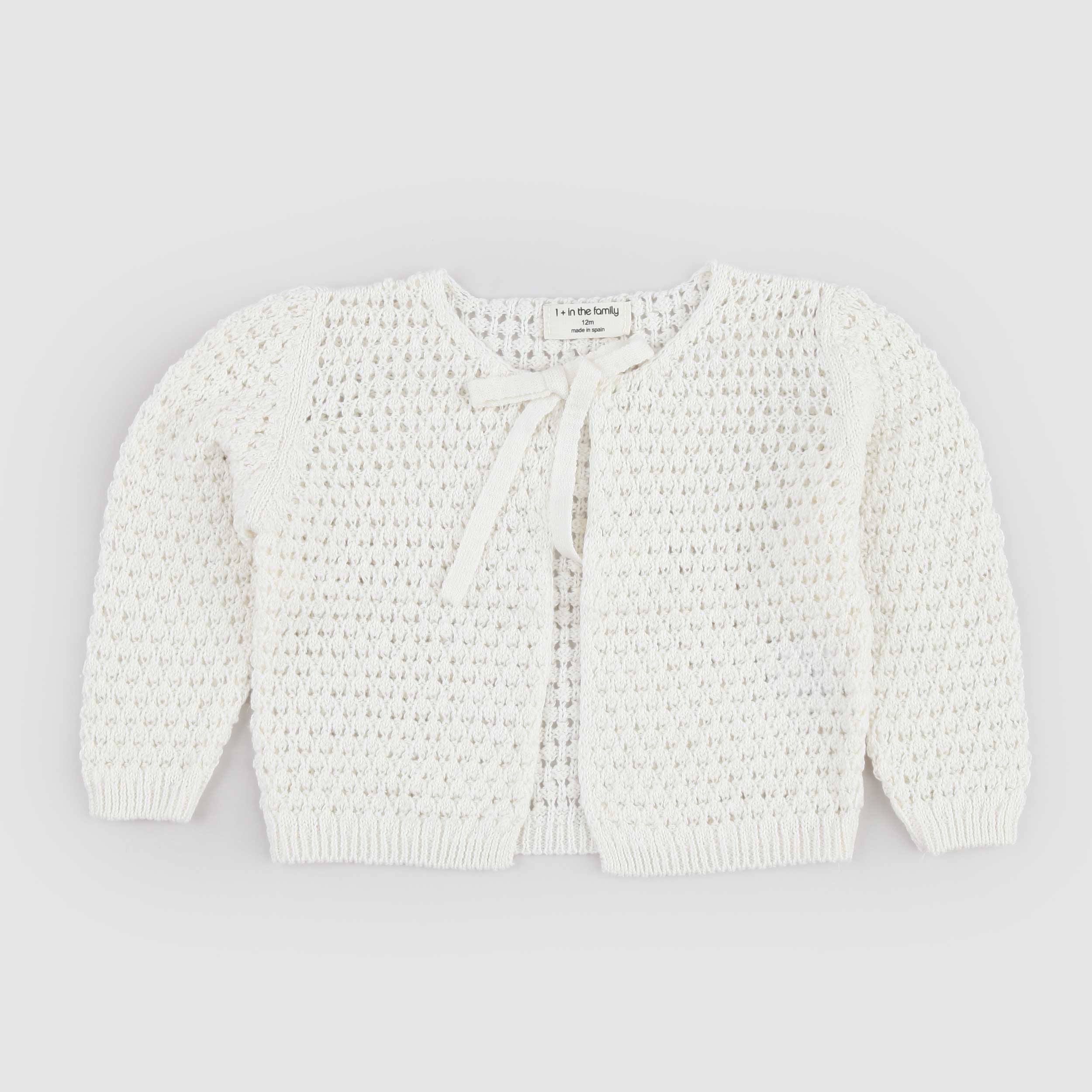 Cardigan Latte Lavorato ai Ferri Firmato ONE MORE IN THE FAMILY