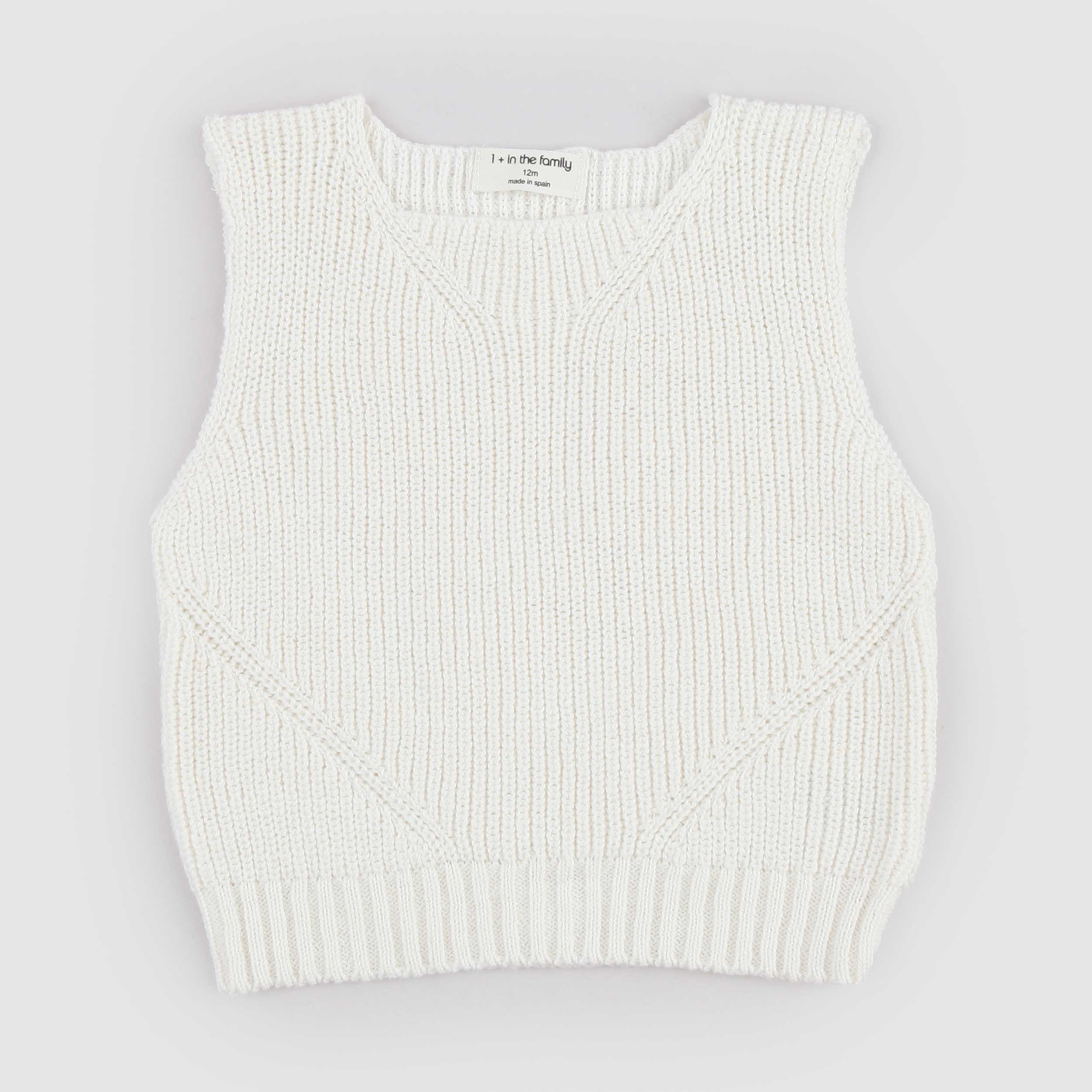 Gilet Latte Smanicato Firmato ONE MORE IN THE FAMILY