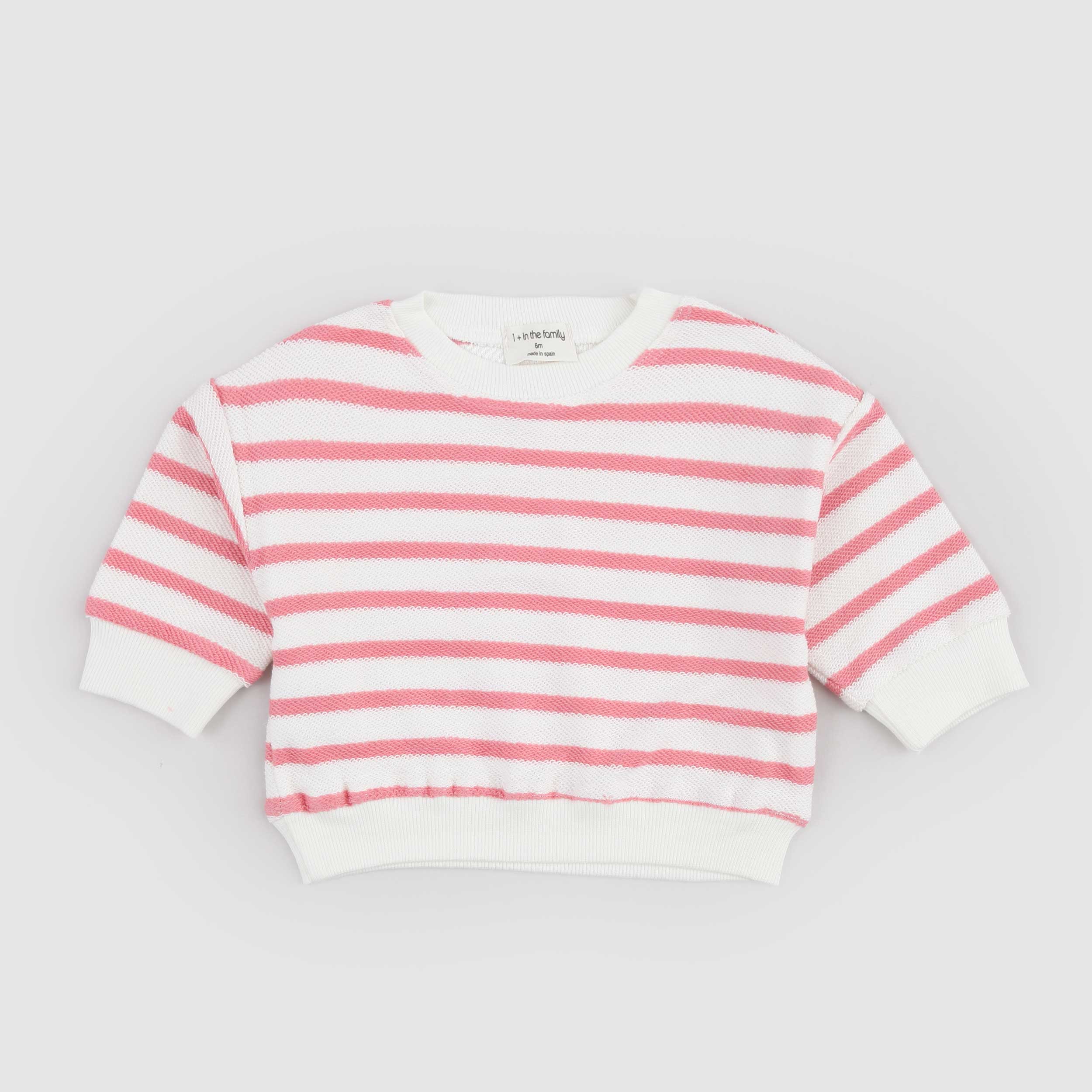 Felpa a Righe Bicolore Firmata ONE MORE IN THE FAMILY