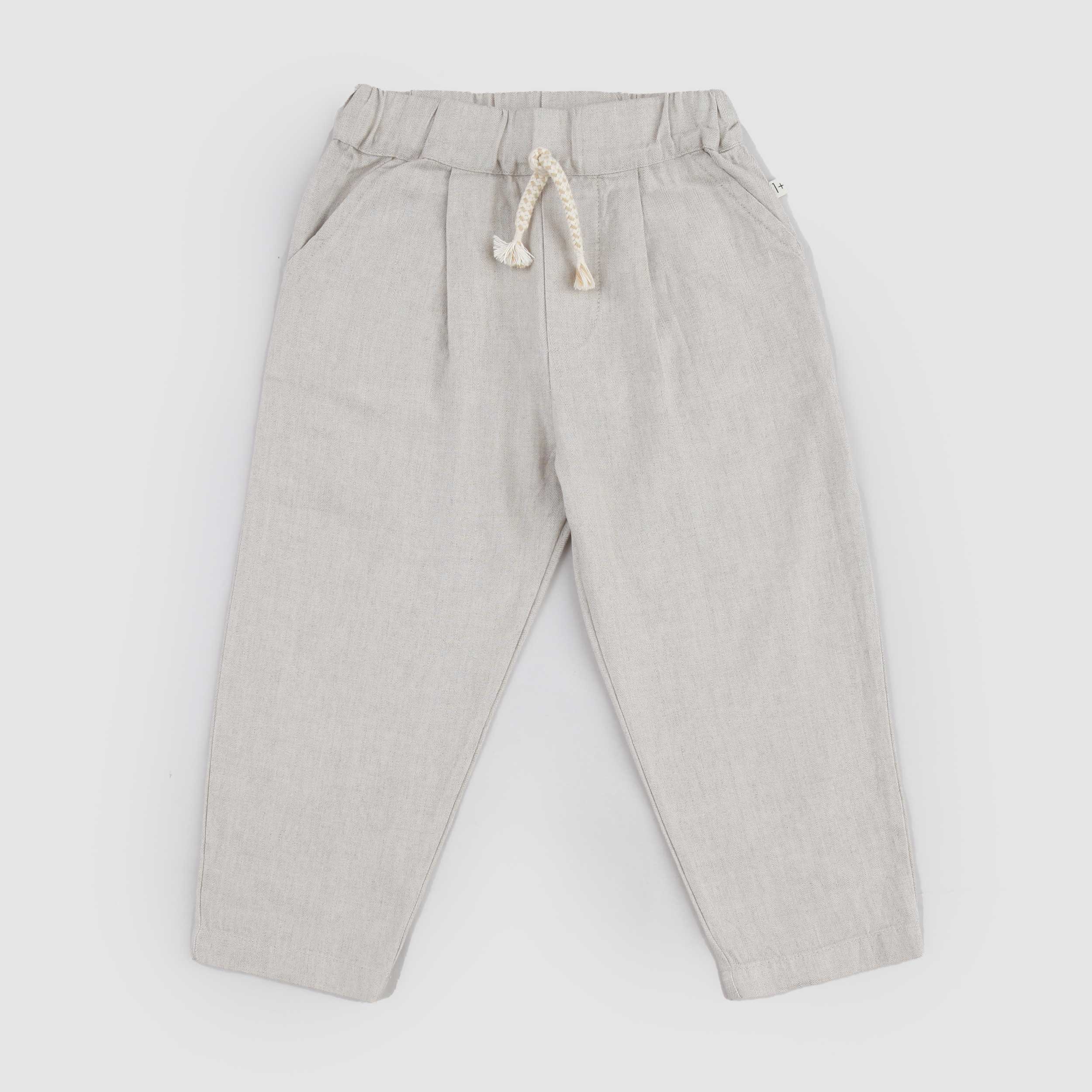 Pantalone Beige con Pinces Firmato ONE MORE IN THE FAMILY