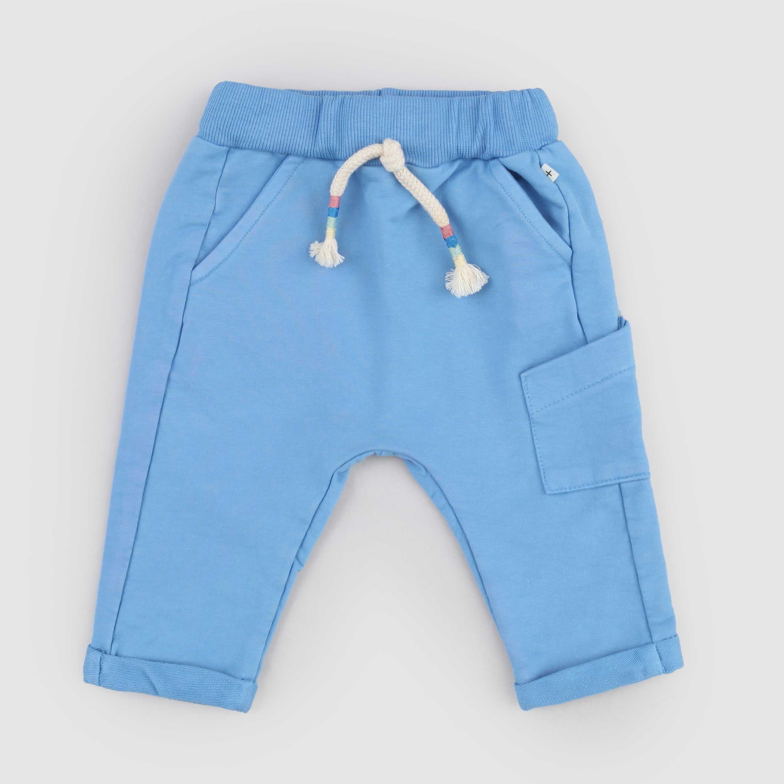 Pantalone Celeste Elasticizzato Firmato ONE MORE IN THE FAMILY