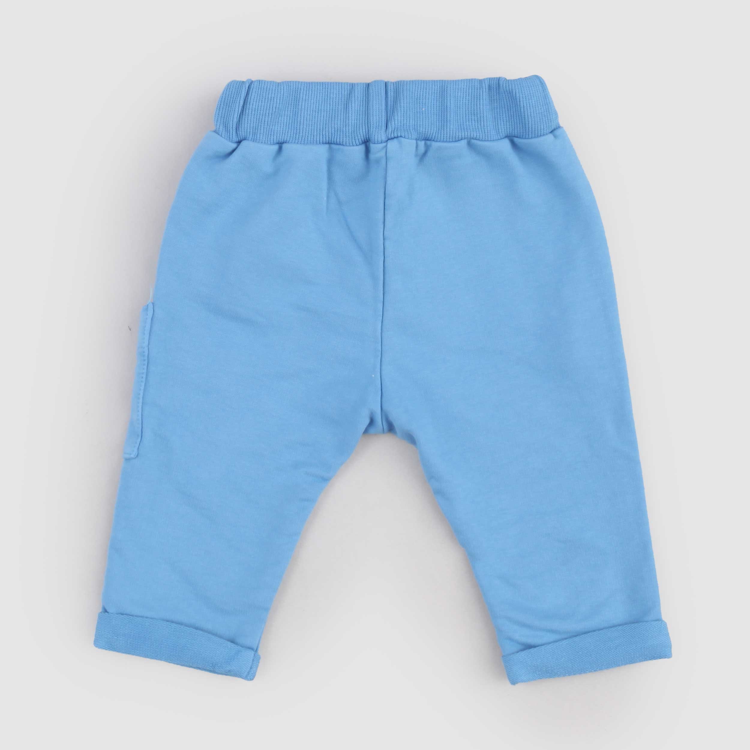 Pantalone Celeste Elasticizzato Firmato ONE MORE IN THE FAMILY