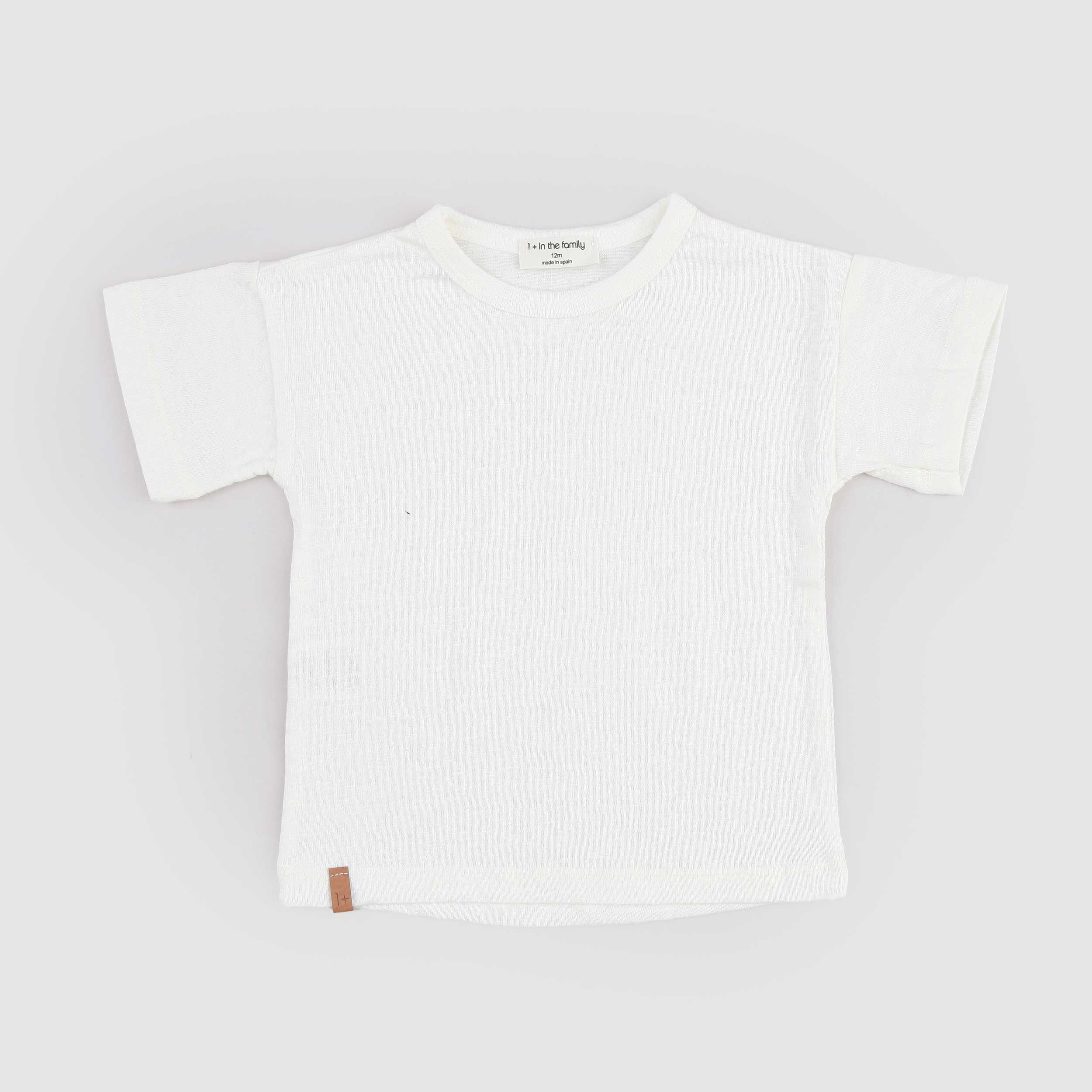 Latte T-shirt with Small Logo by ONE MORE IN THE FAMILY