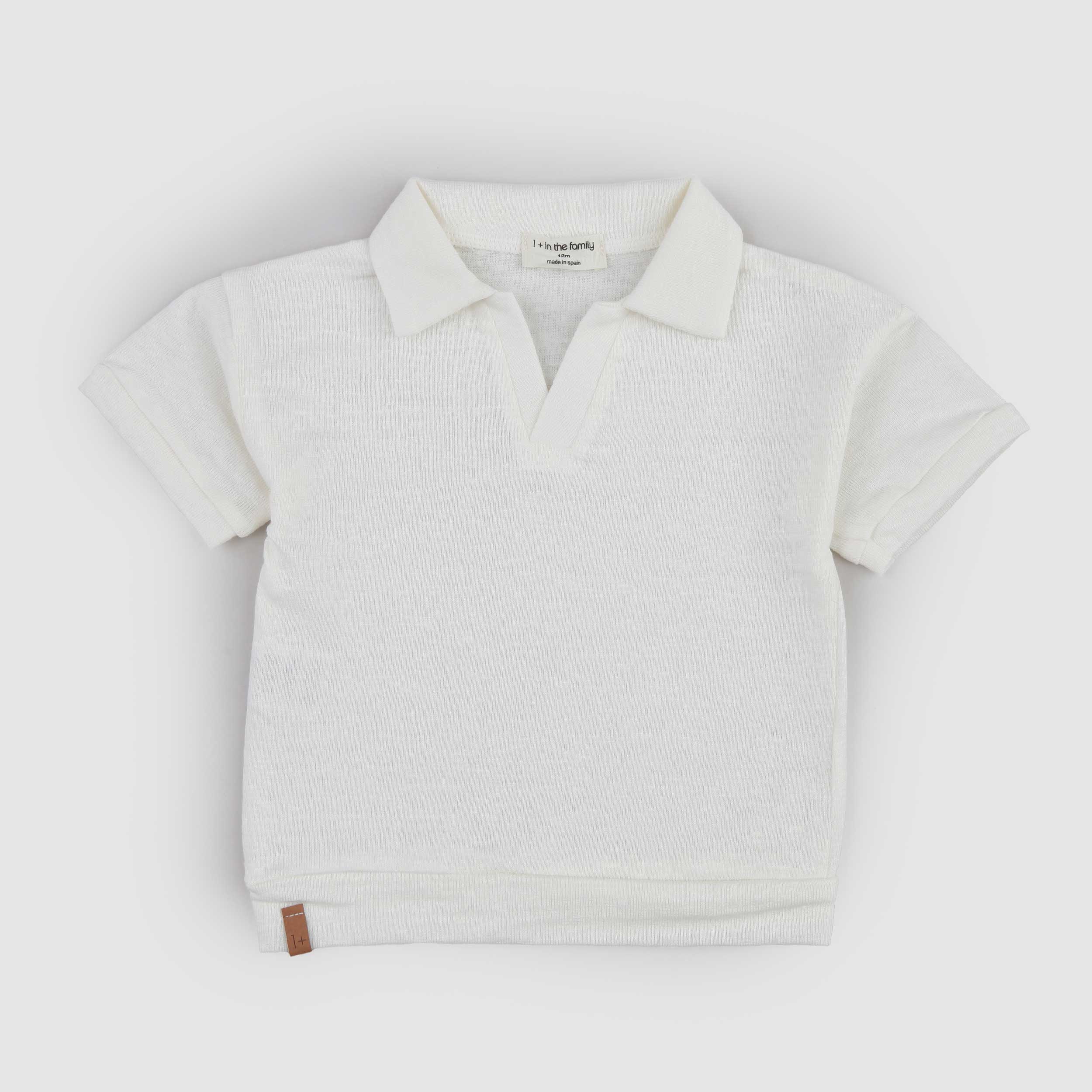 ONE MORE IN THE FAMILY Signature Milk V-Neck T-Shirt