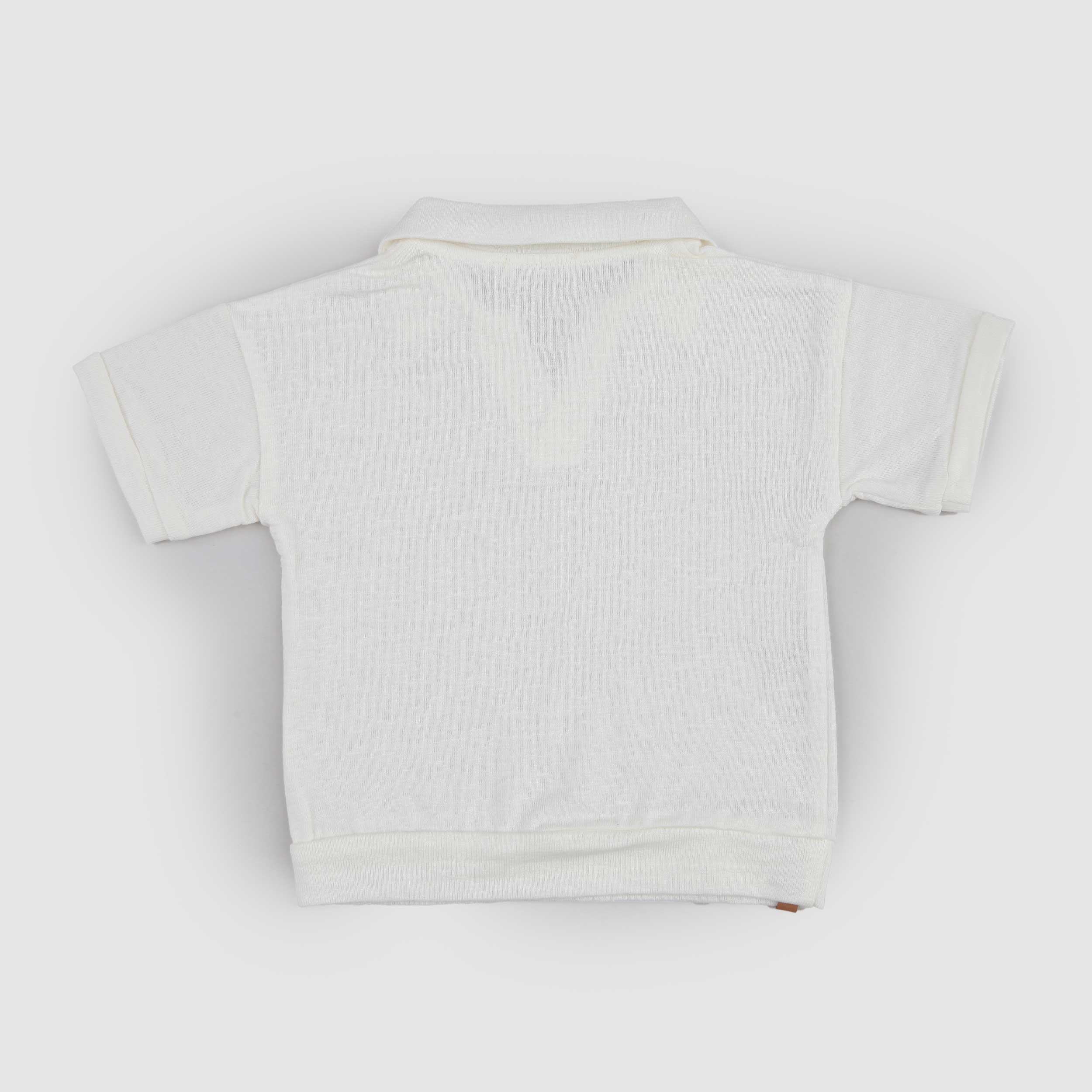 ONE MORE IN THE FAMILY Signature Milk V-Neck T-Shirt