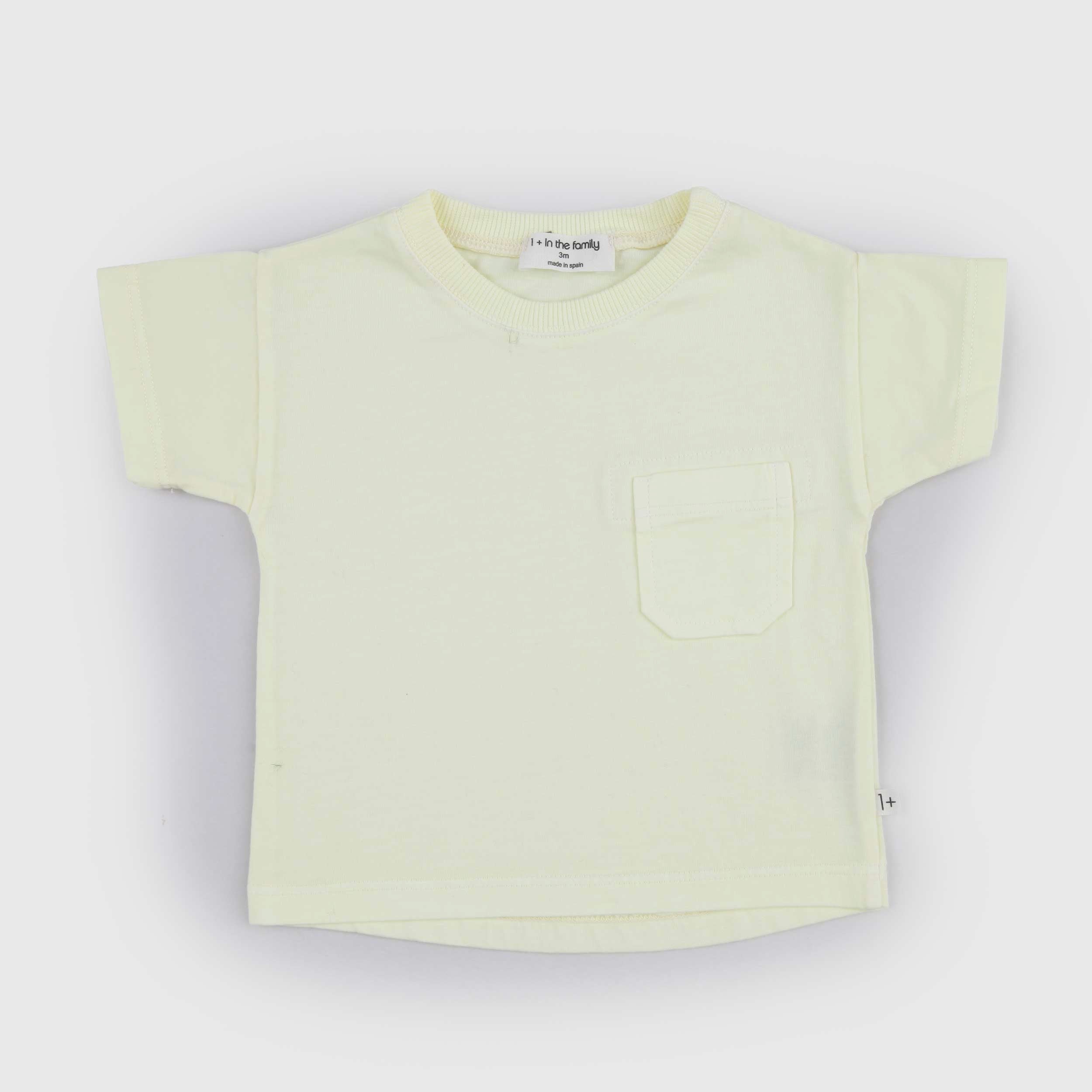 T-shirt Giallo con Taschino a Toppa Firmata ONE MORE IN THE FAMILY