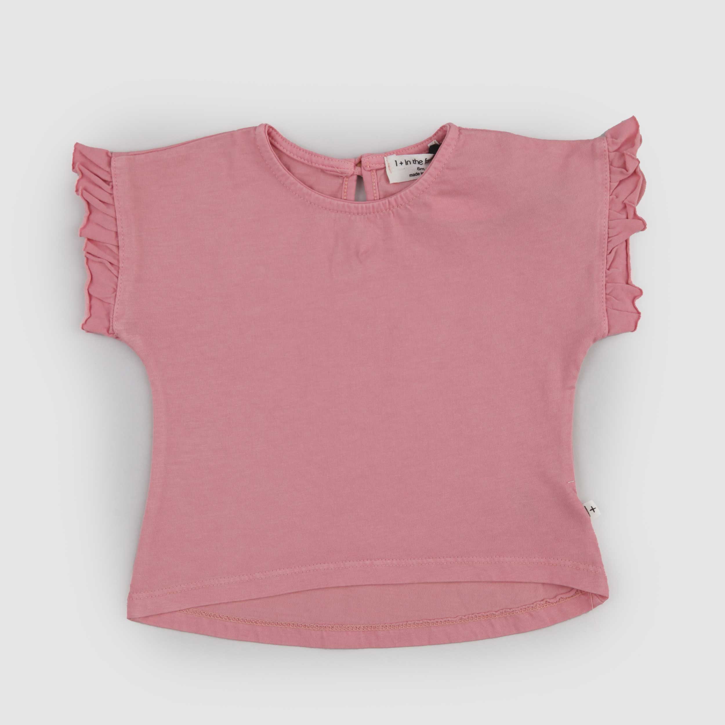 T-shirt Color Corallo con Rouge Firmata ONE MORE IN THE FAMILY