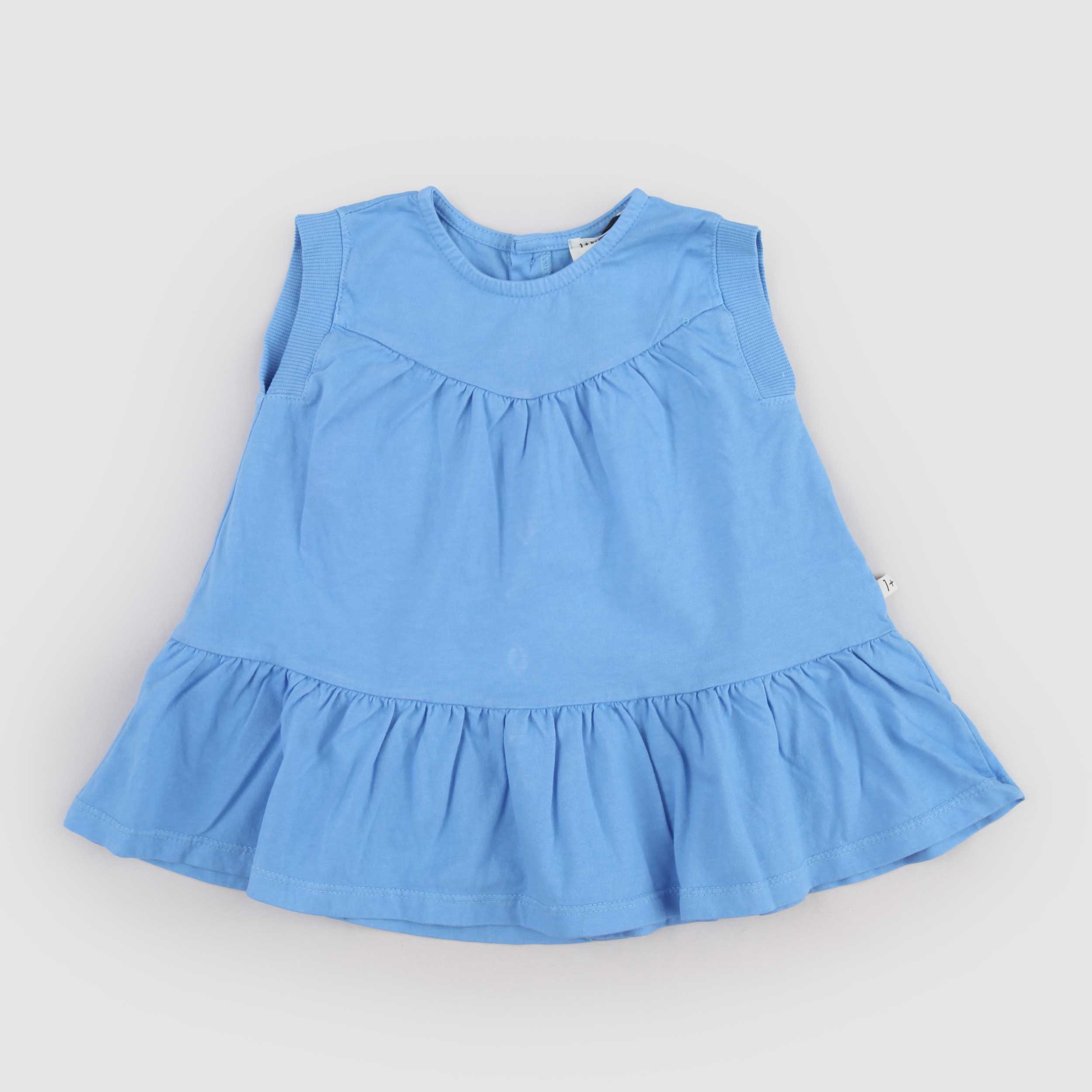 Abito Celeste con Balza Firmato ONE MORE IN THE FAMILY