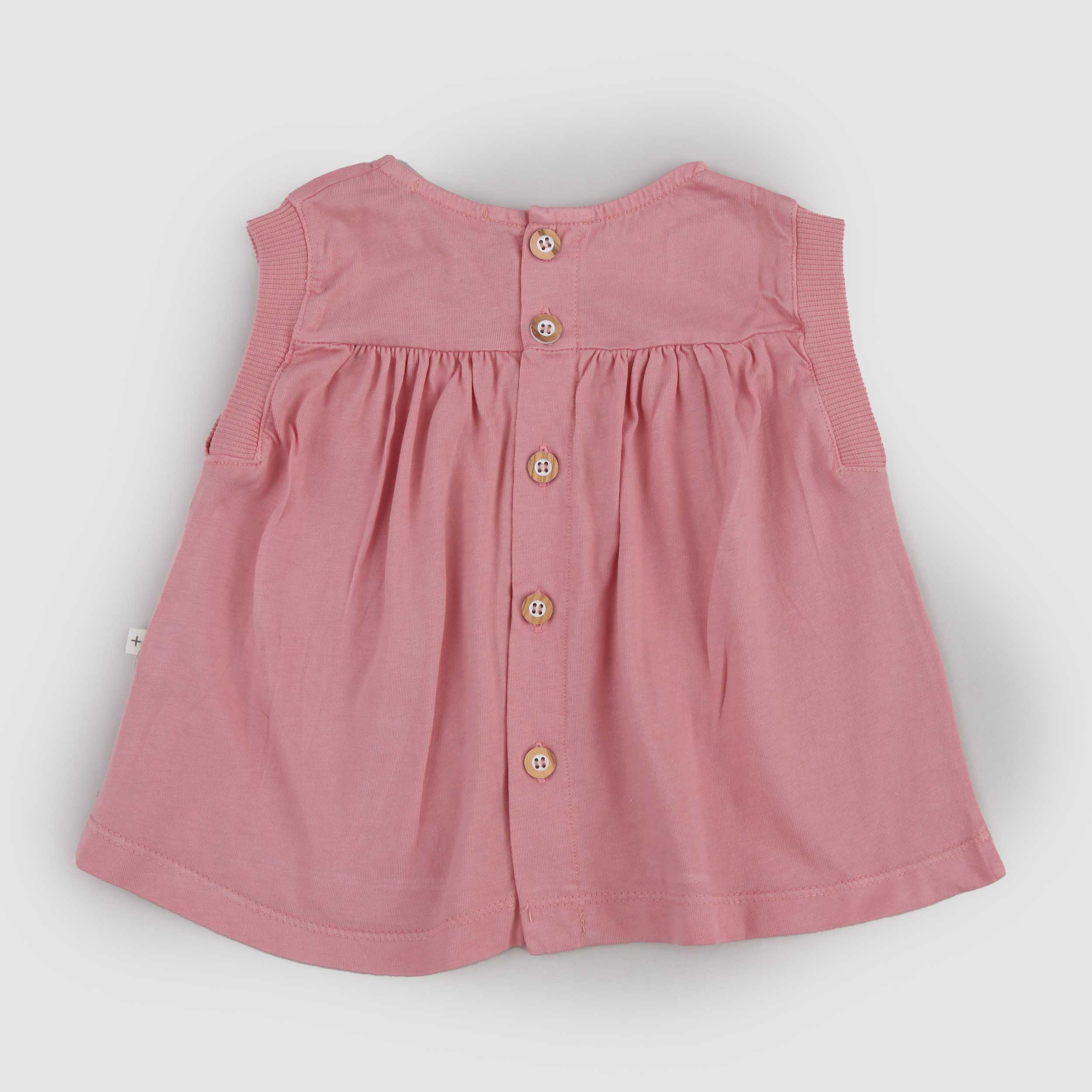 T-shirt Corallo con Bottoni in Legno Firmata ONE MORE IN THE FAMILY