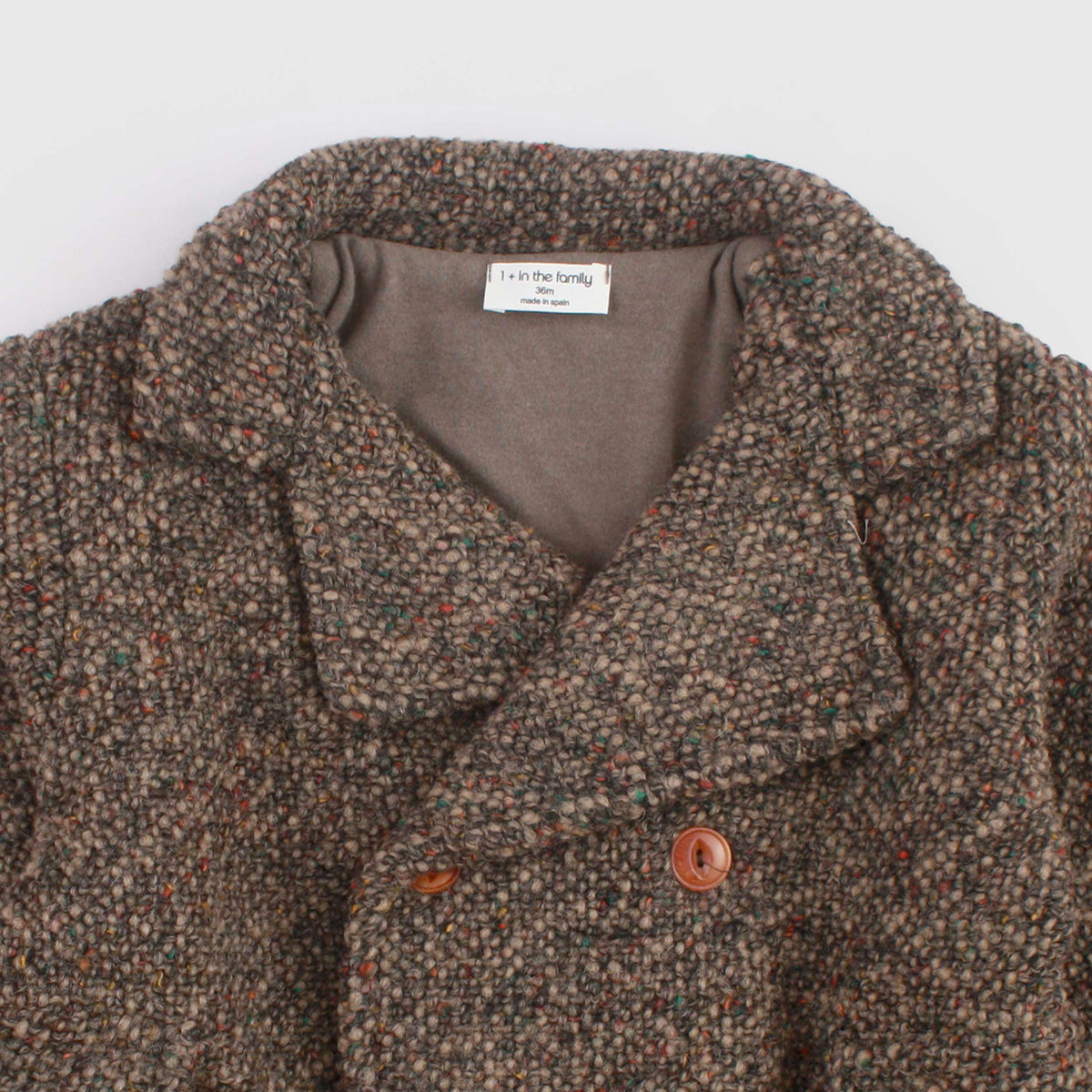 Brown and Beige Coat for Newborn by ONE MORE IN THE FAMILY