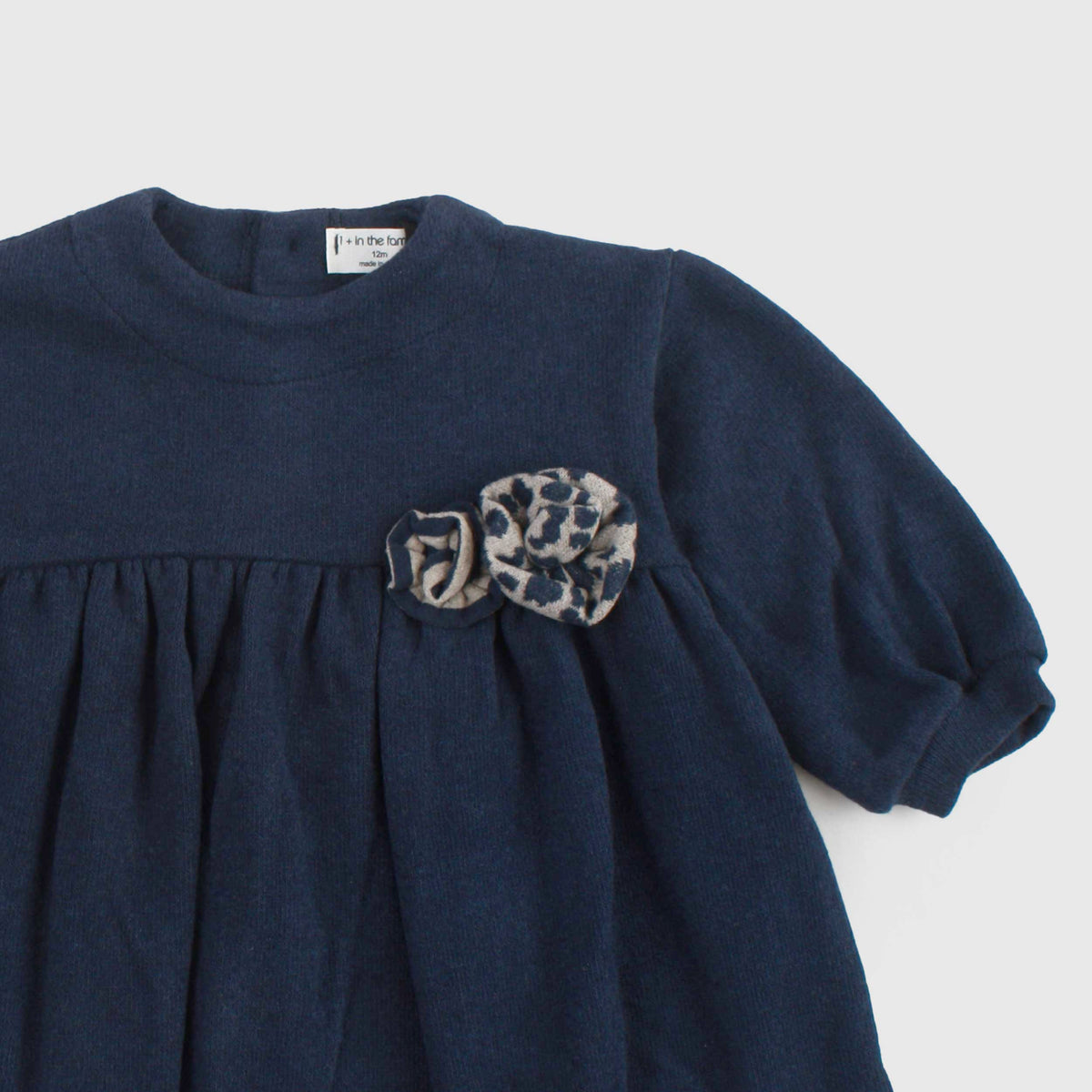 Blue Dress with Flowers for Newborn by ONE MORE IN THE FAMILY
