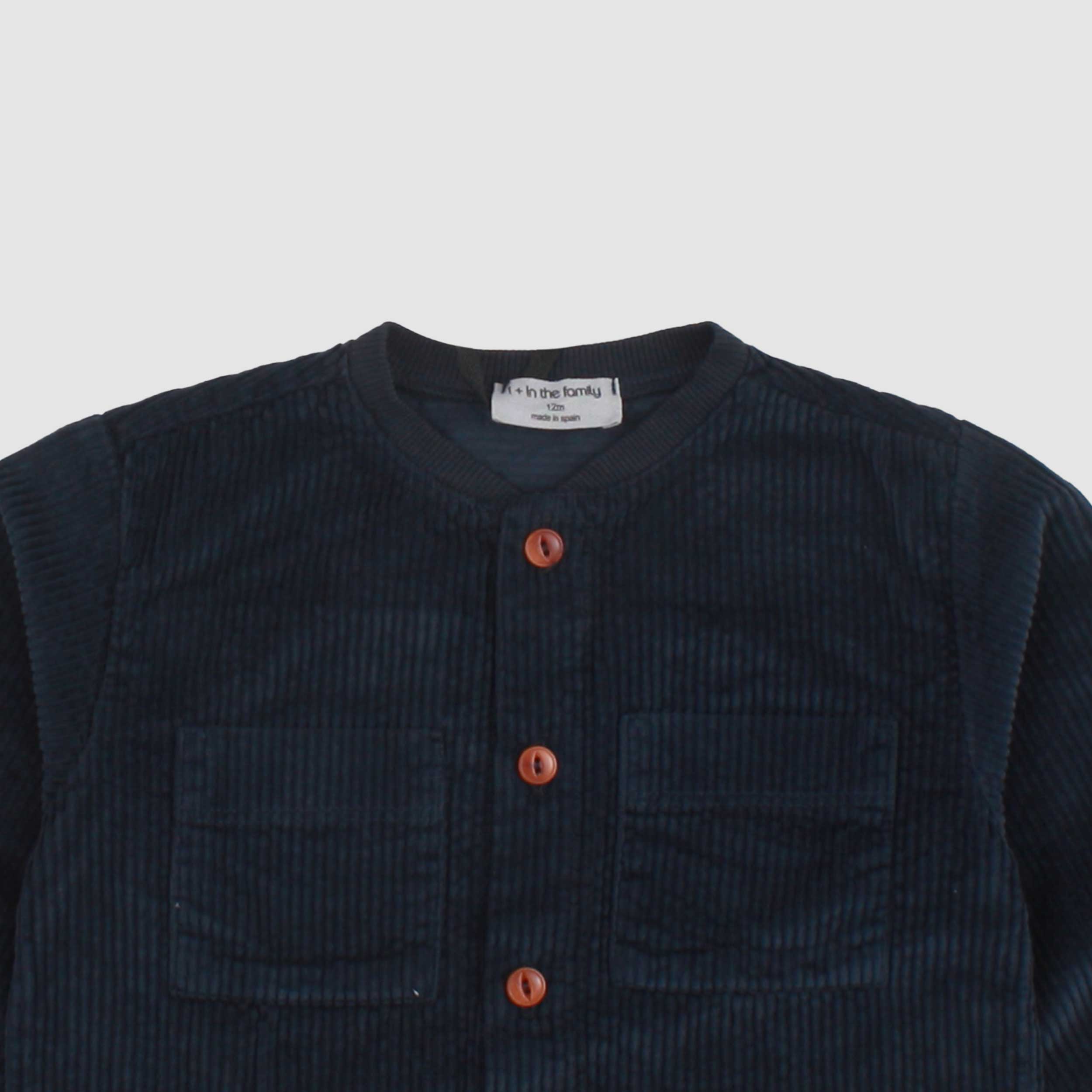 Camicia Blu in Velluto a Coste per Neonato by ONE MORE IN THE FAMILY
