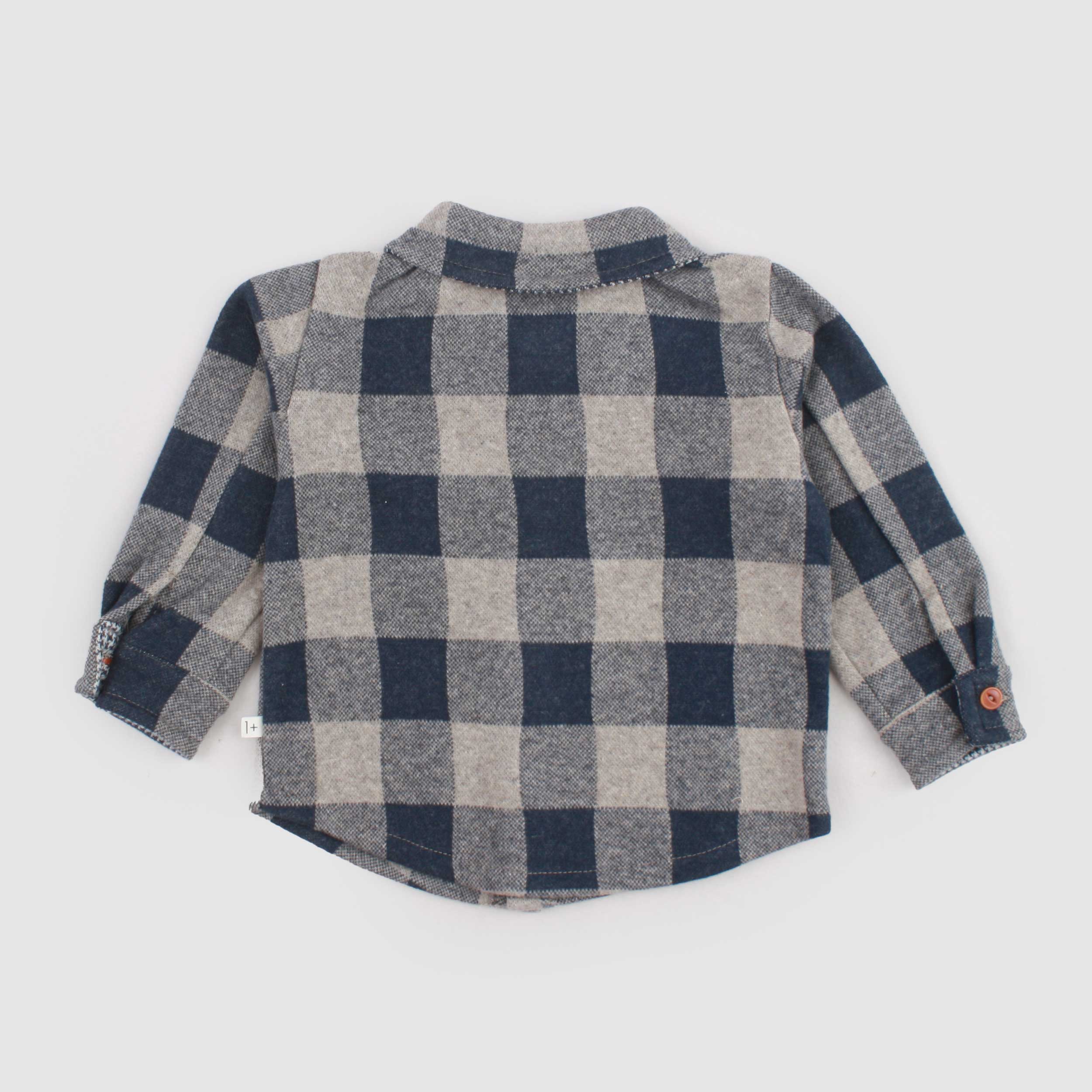 Camicia a Quadri Beige e Blu per Neonato by ONE MORE IN THE FAMILY