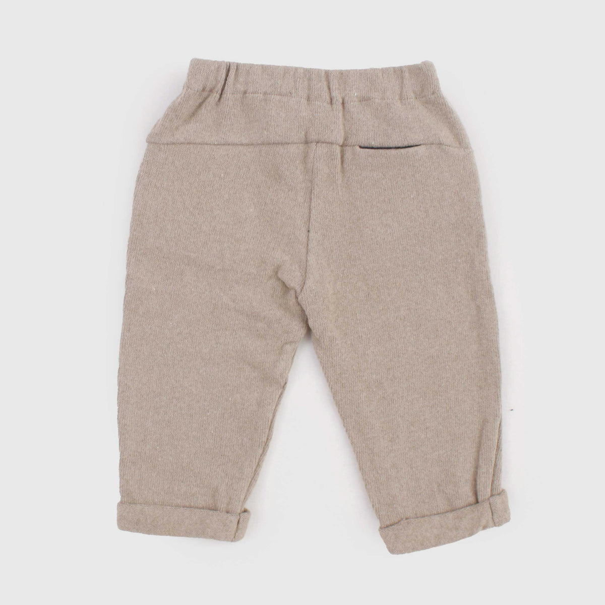 Beige Button-Up Trousers for Newborn by ONE MORE IN THE FAMILY