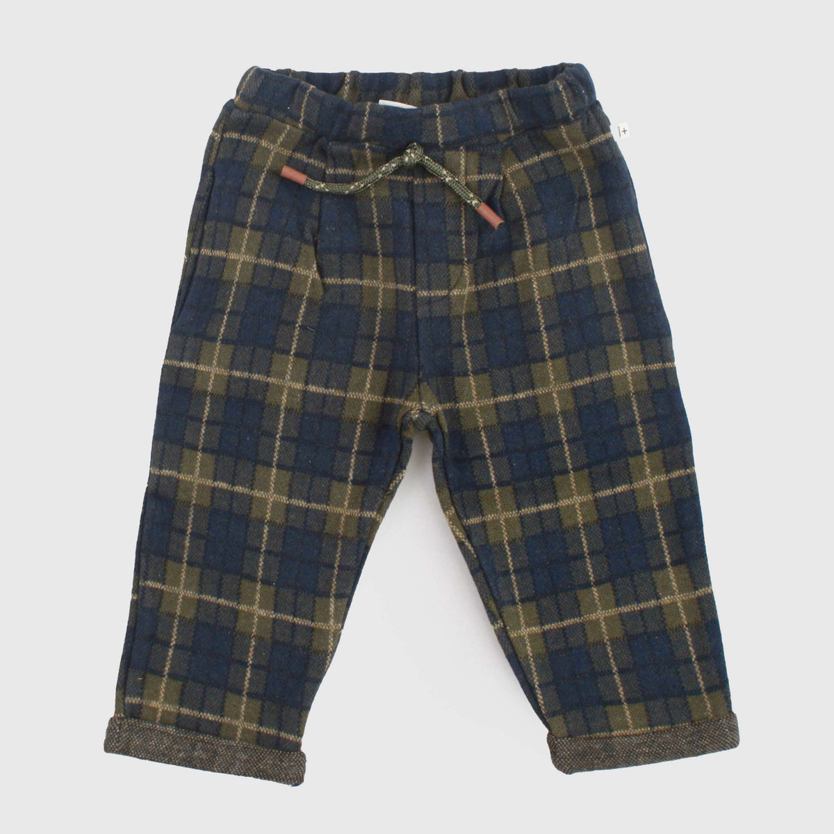 Green and Blue Check Trousers for Newborn by ONE MORE IN THE FAMILY
