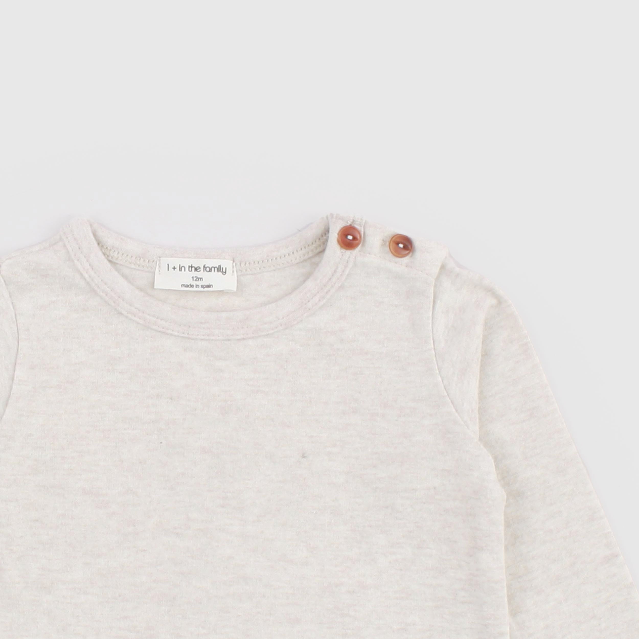 T-shirt Beige con Bottoni per Neonato by ONE MORE IN THE FAMILY