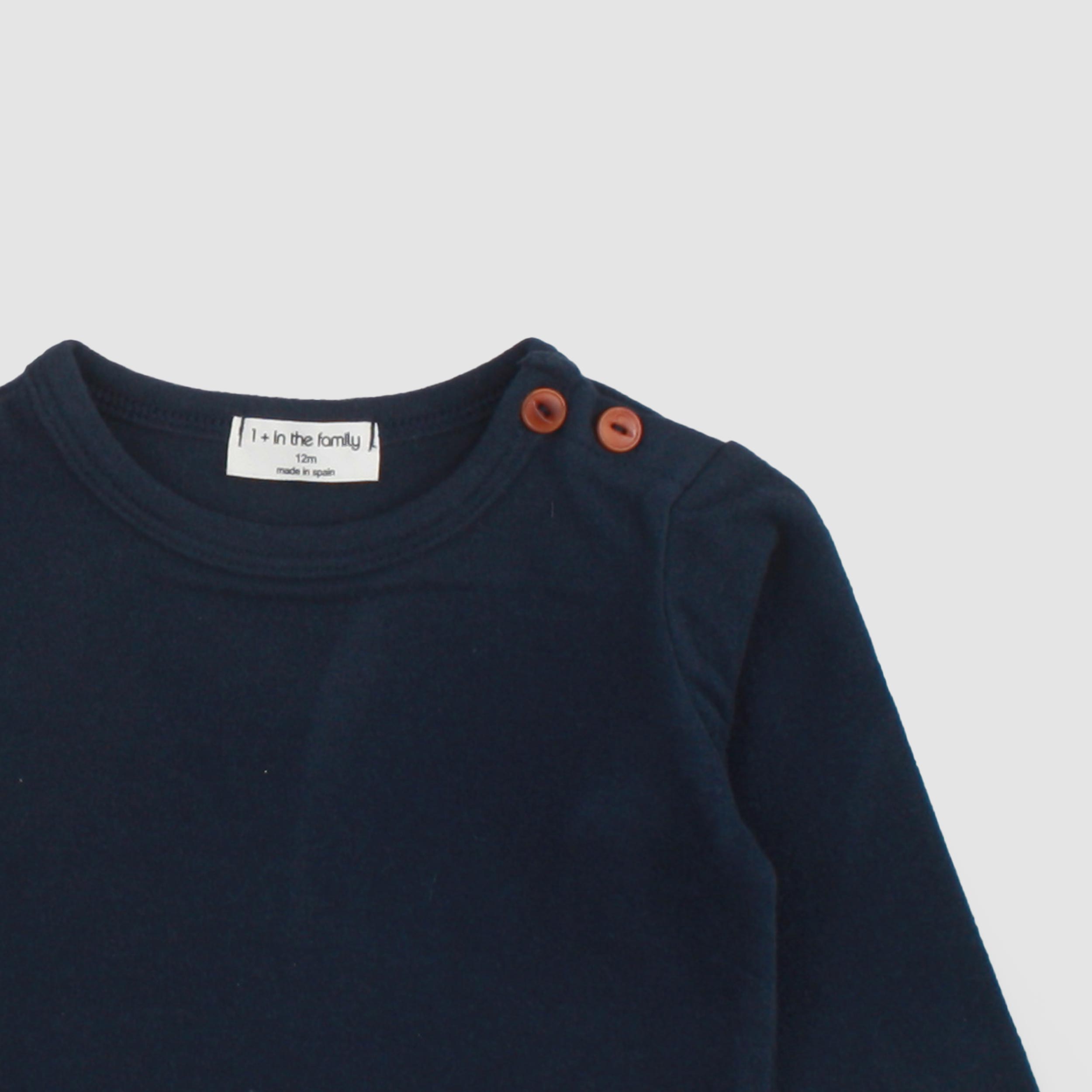 T-shirt Blu con Bottoni per Neonato by ONE MORE IN THE FAMILY