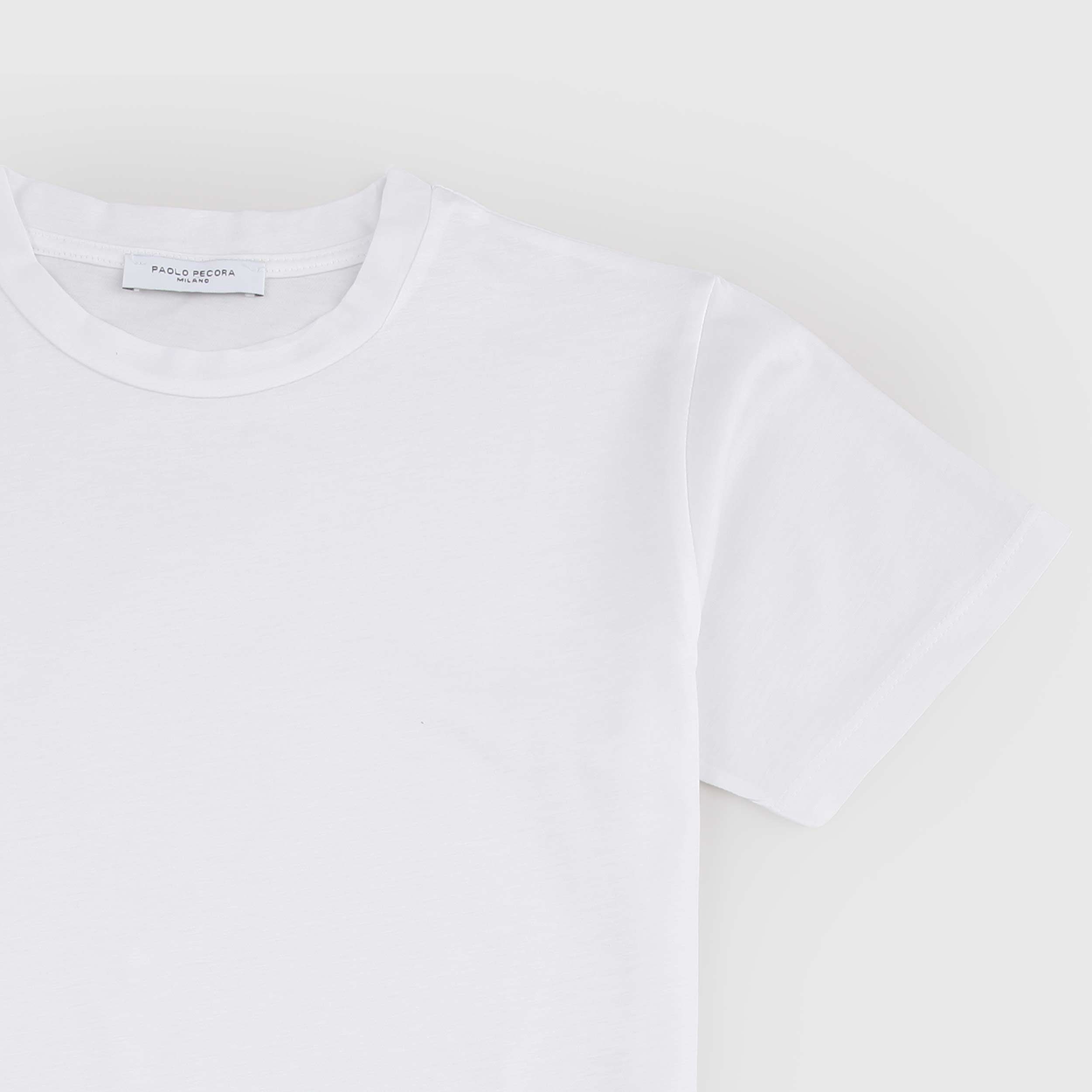 T-shirt Girocollo in Tessuto Fluido Firmata PAOLO PECORA