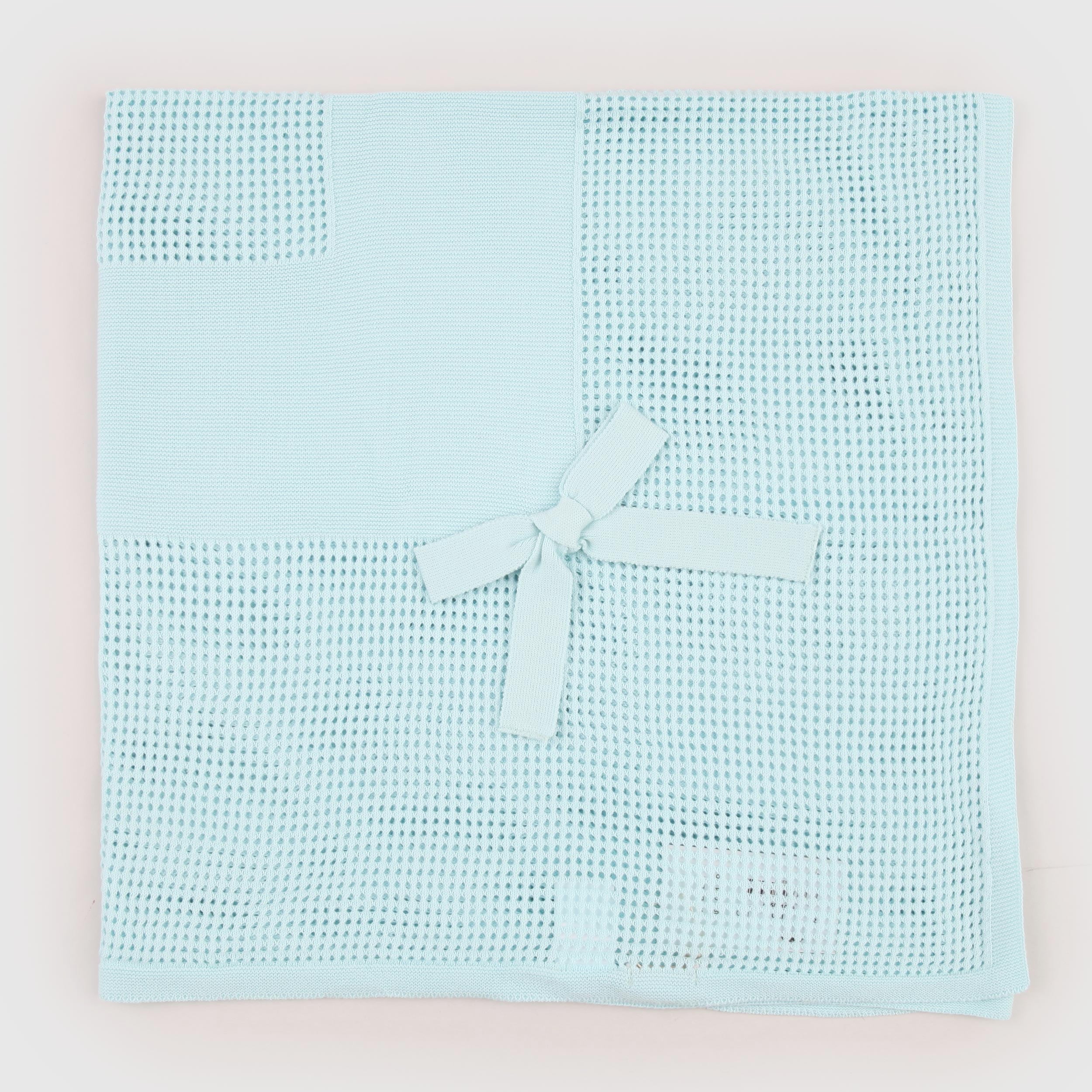 Copertina Celeste con Fiocco Applicato Firmata PECESA