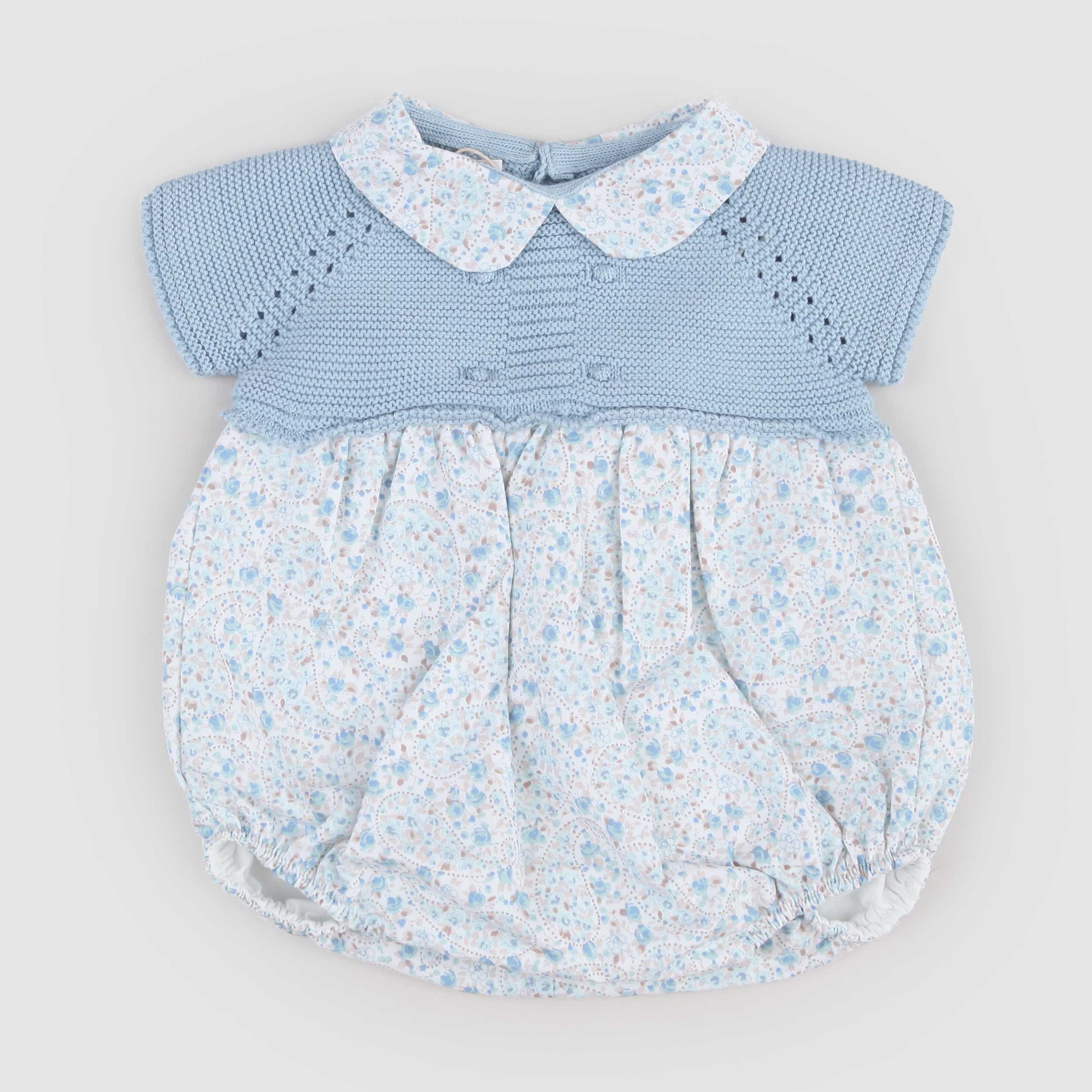 Light Blue Knitted Romper by PECESA