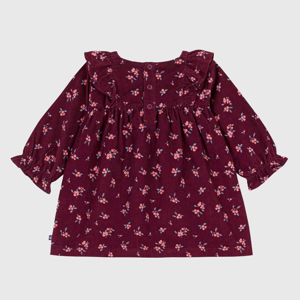 PETIT BATEAU Red Long Sleeve Velvet Dress for Girls