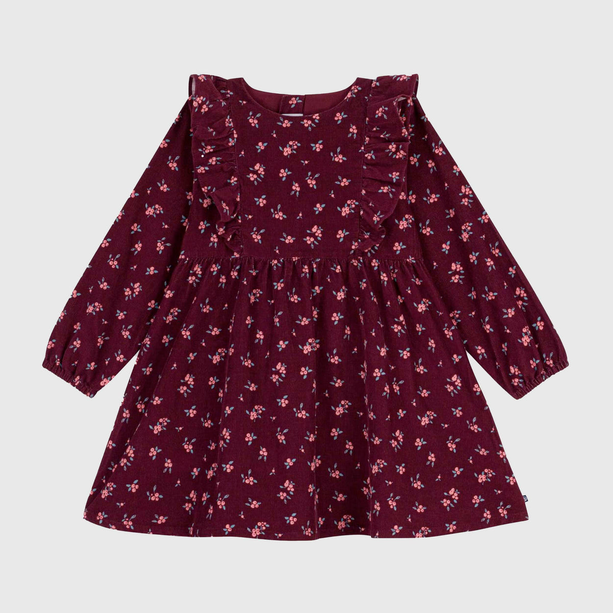 Abito Bordeaux in Velluto a Coste per Bambina by PETIT BATEAU