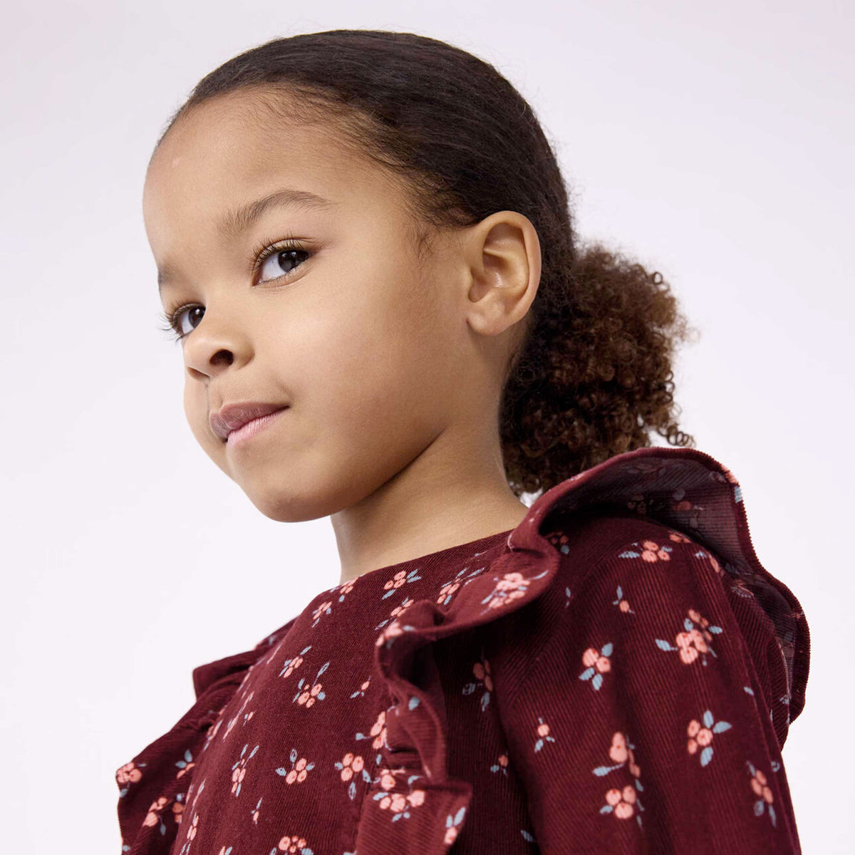 Abito Bordeaux in Velluto a Coste per Bambina by PETIT BATEAU