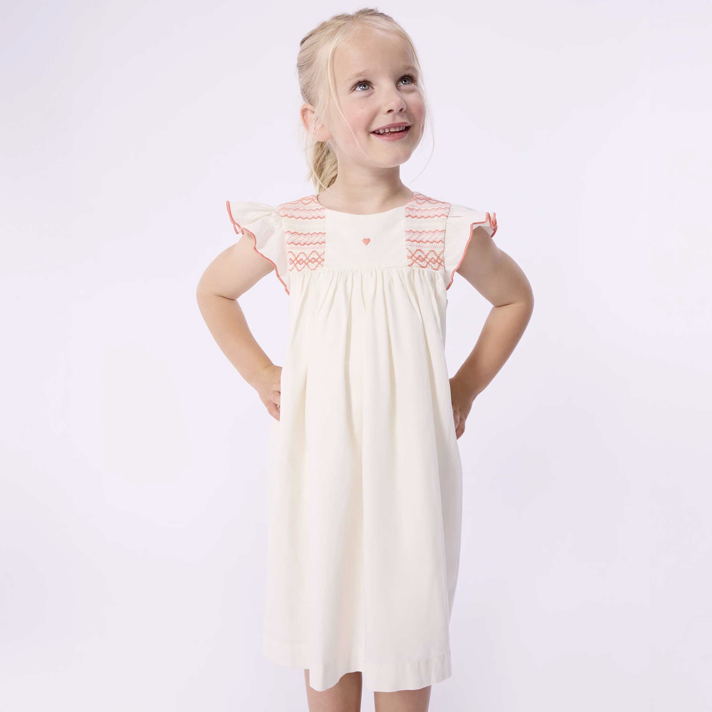 Abito Latte con Punto Smock Firmato PETIT BATEAU
