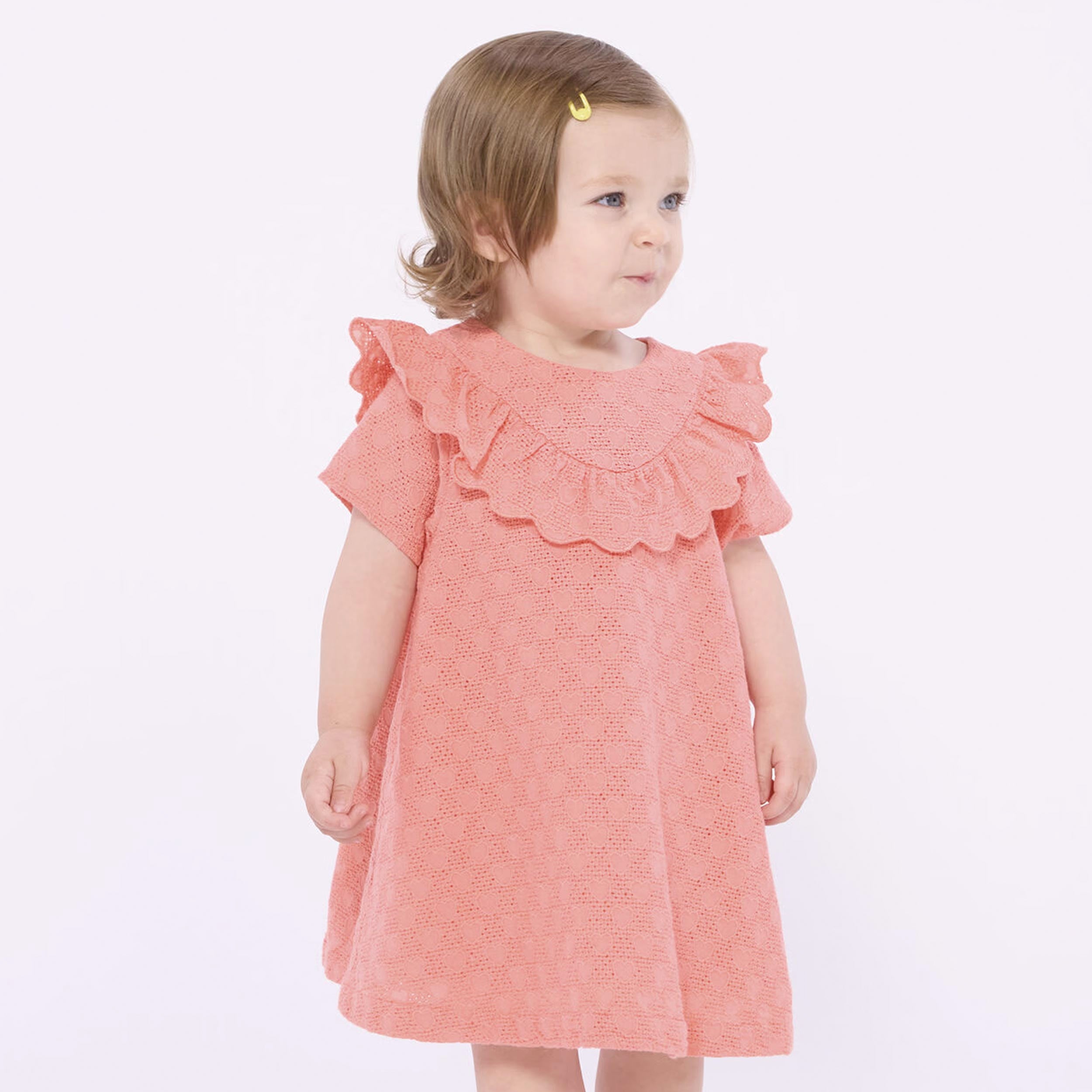 Salmon Dress with Rouge by PETIT BATEAU