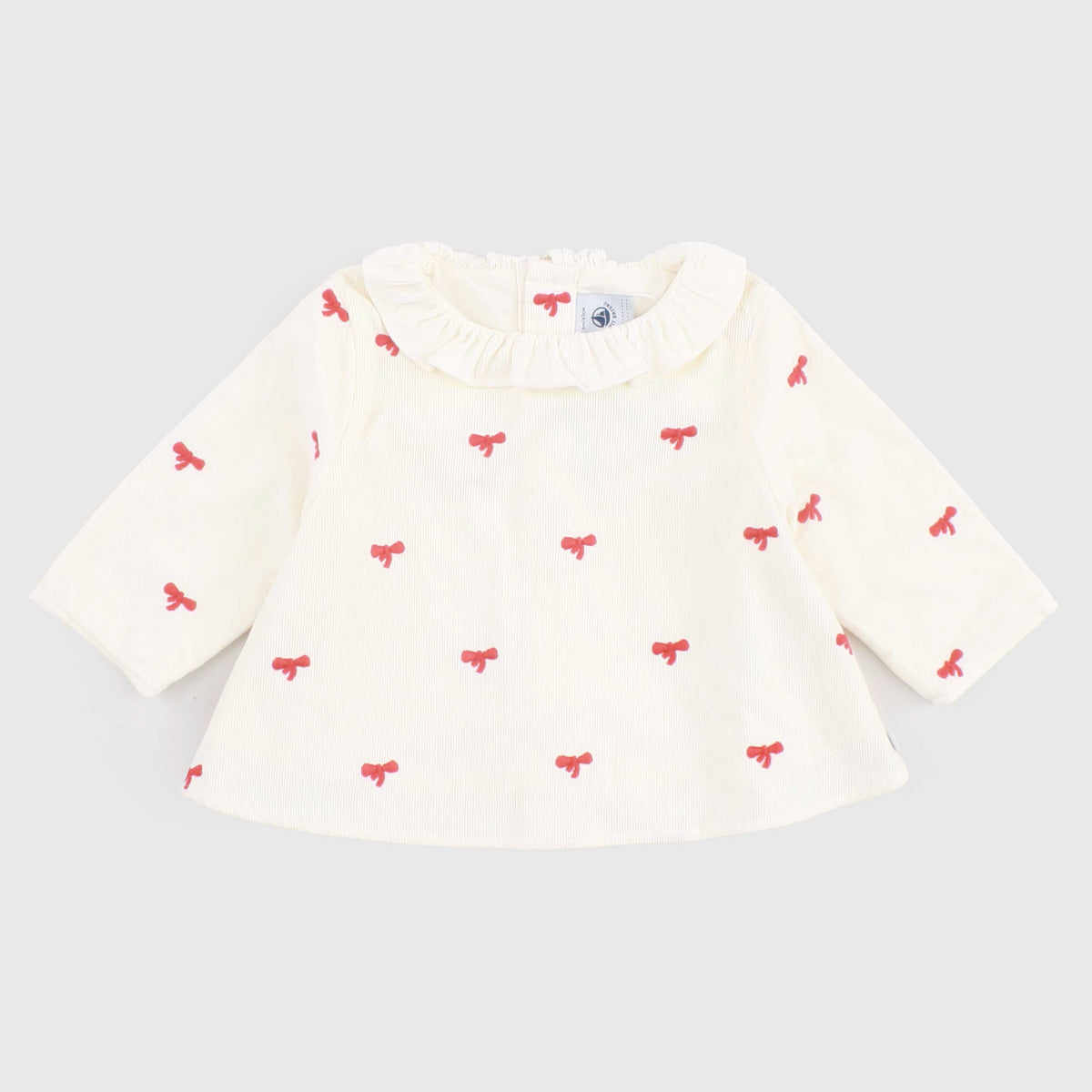 Ribbed Velvet Milk Blouse for Newborn by PETIT BATEAU