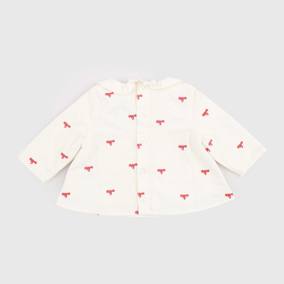 Ribbed Velvet Milk Blouse for Newborn by PETIT BATEAU