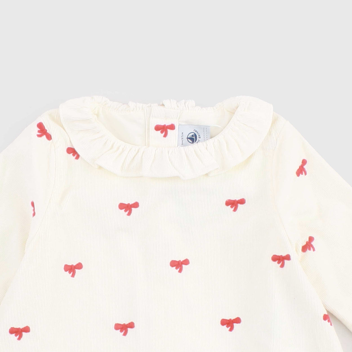 Ribbed Velvet Milk Blouse for Newborn by PETIT BATEAU
