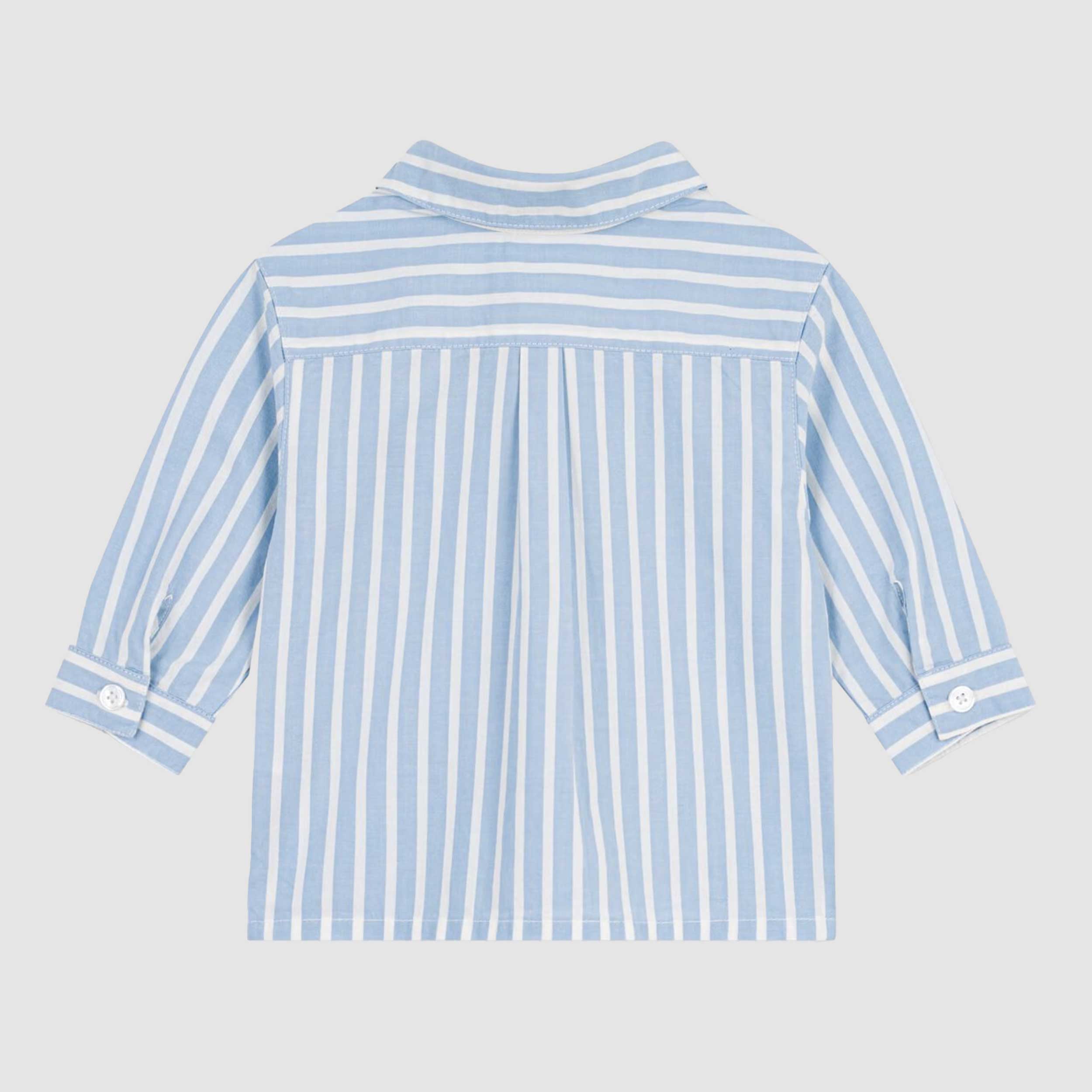 Camicia Azzurra a Righe Bianche Firmata PETIT BATEAU