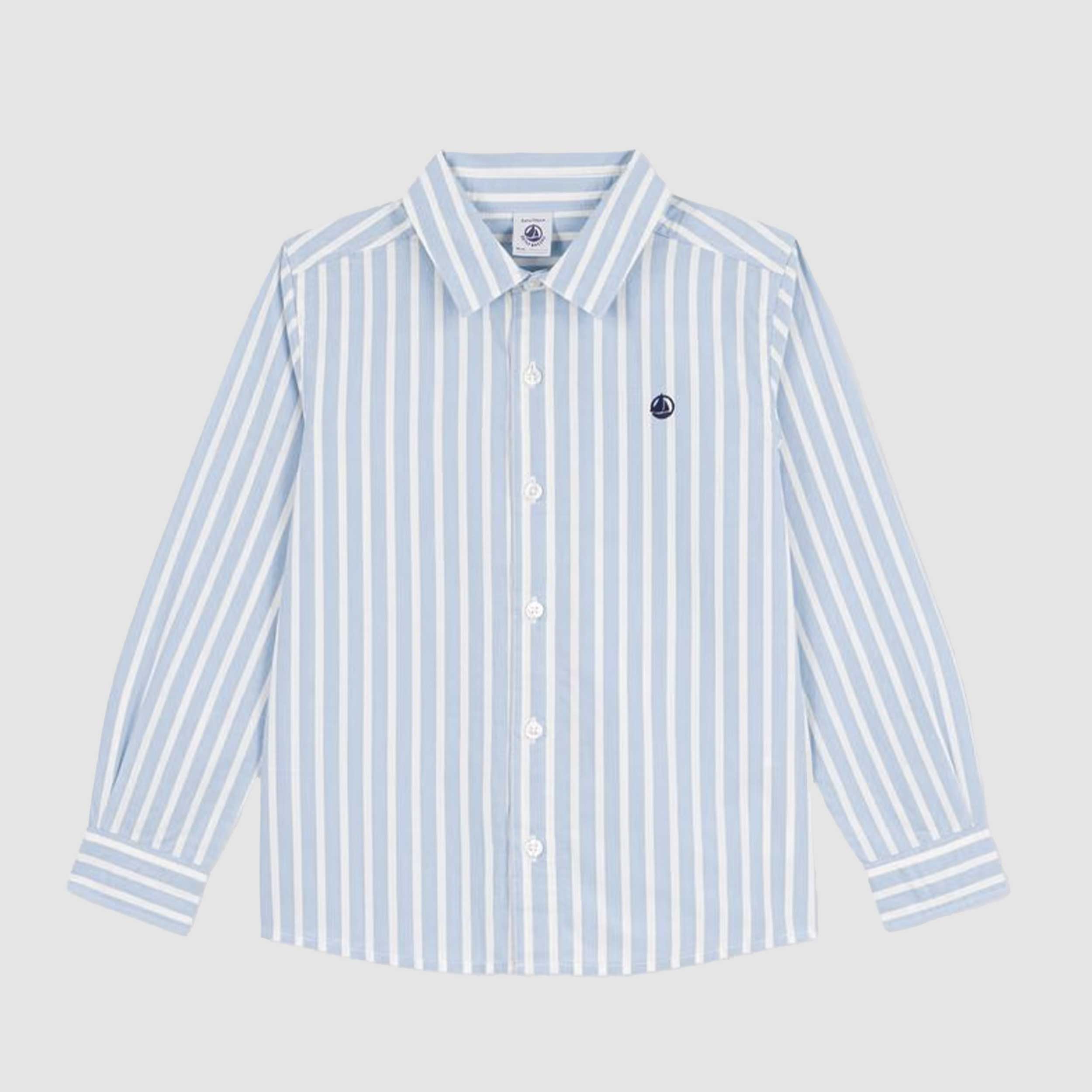 Camicia a Righe Blu e Bianco Firmata PETIT BATEAU