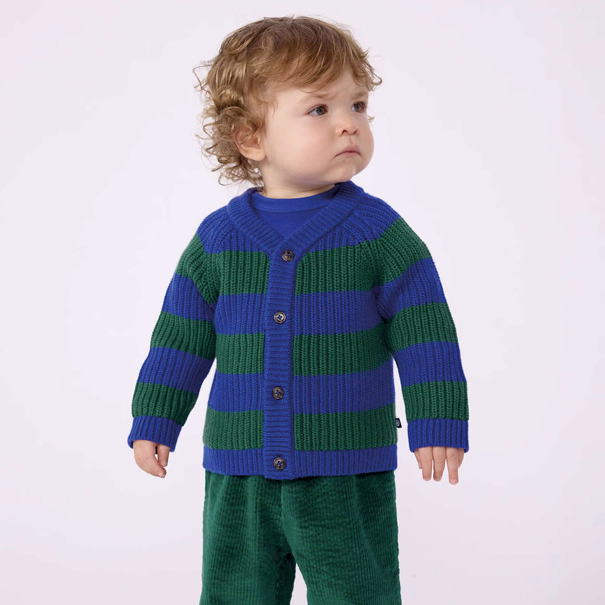 Cardigan Bicolore in Lana e Cotone per Neonato by PETIT BATEAU