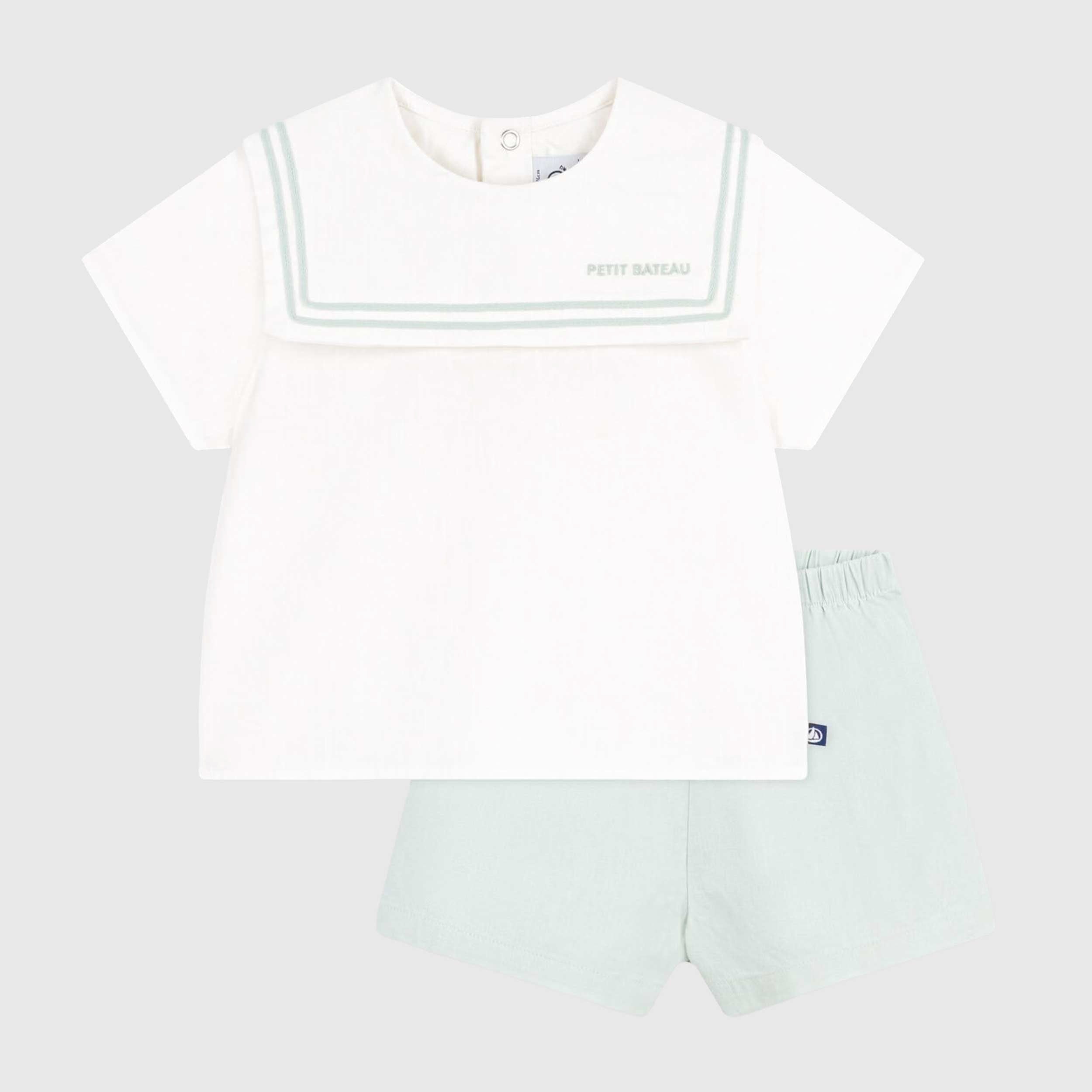 Completo due Pezzi in Cotone e Lino Firmato PETIT BATEAU