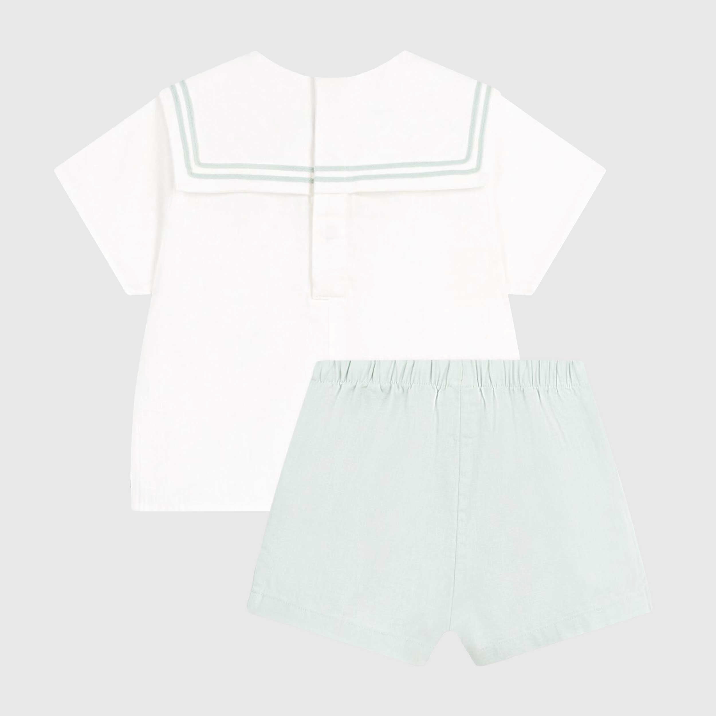 Completo due Pezzi in Cotone e Lino Firmato PETIT BATEAU