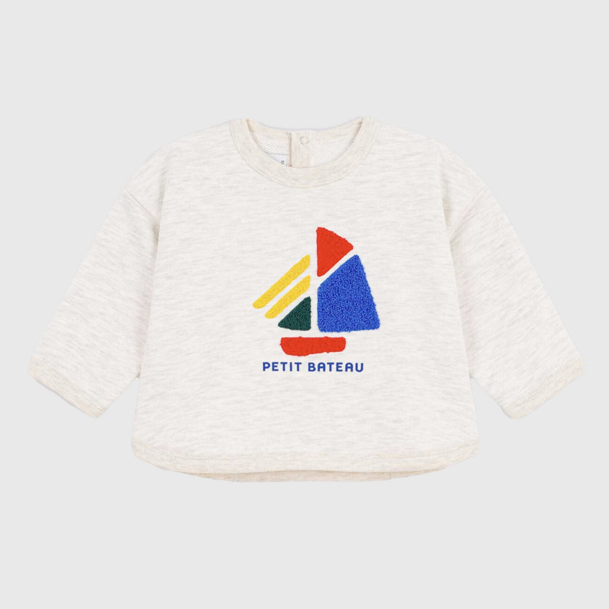 Beige Sweatshirt with Relief Design for Newborn by PETIT BATEAU